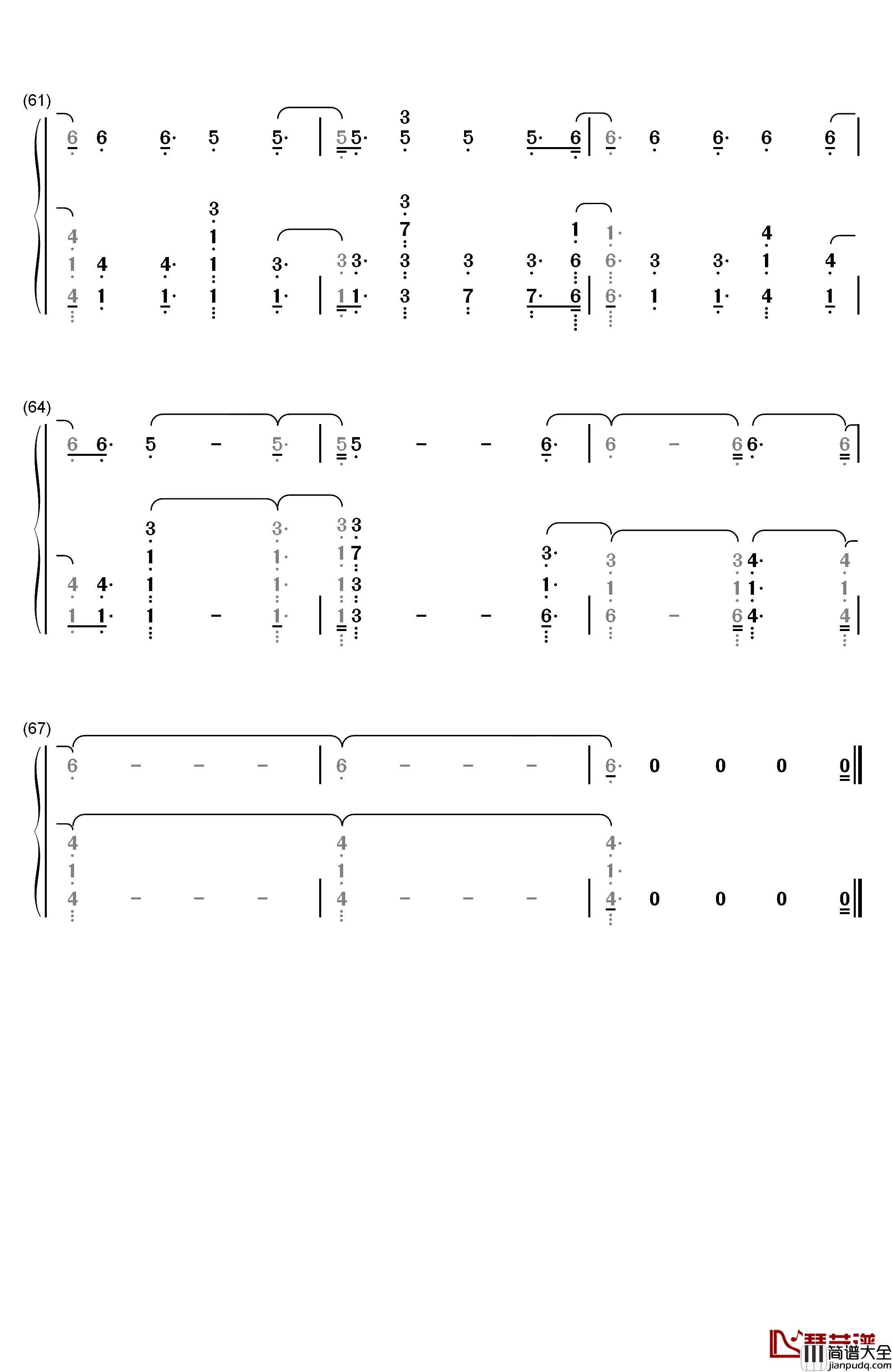 Naked钢琴简谱_数字双手_James_Arthur