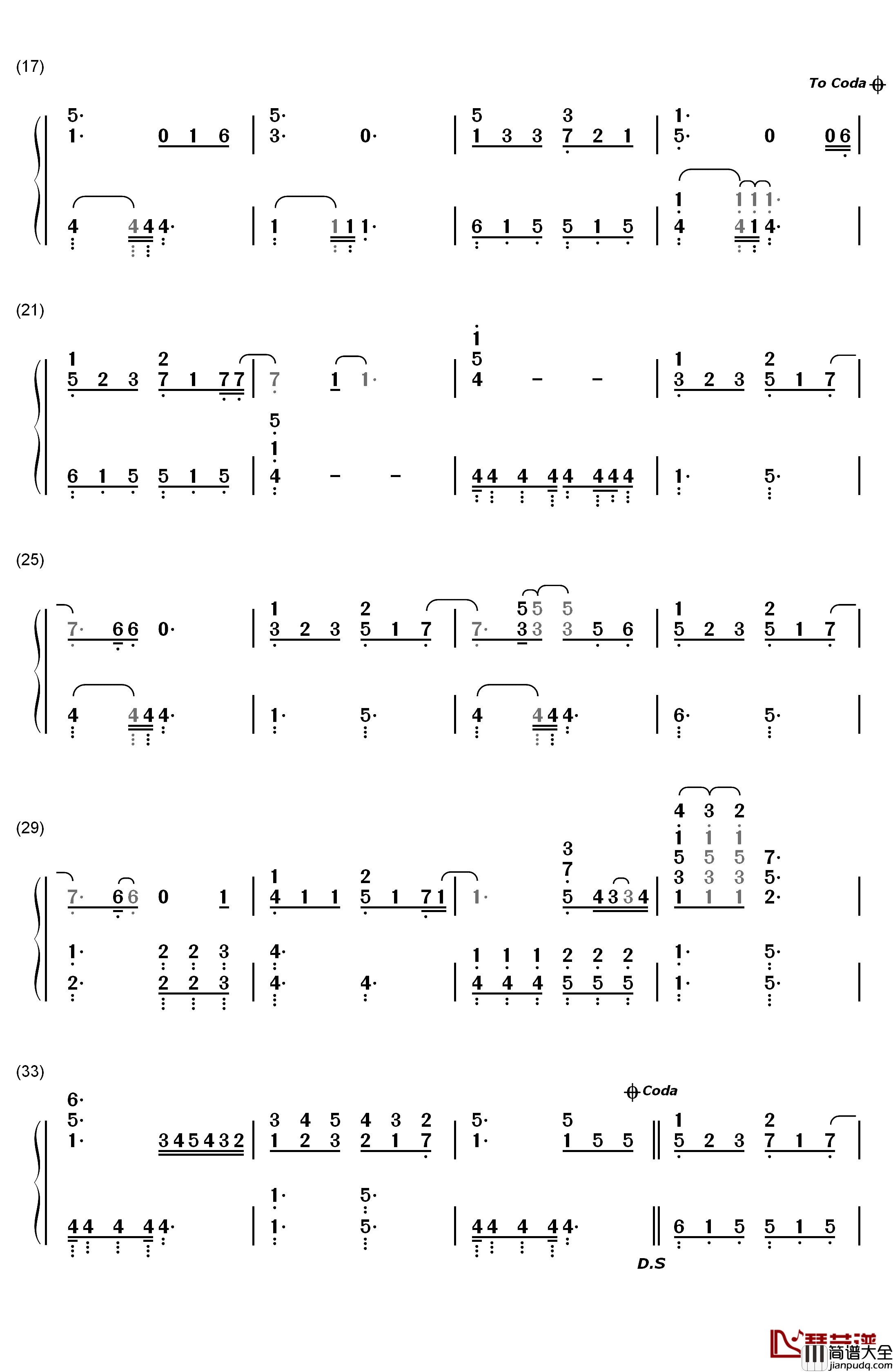 Two_Worlds_Collide钢琴简谱_数字双手_Demi_Lovato