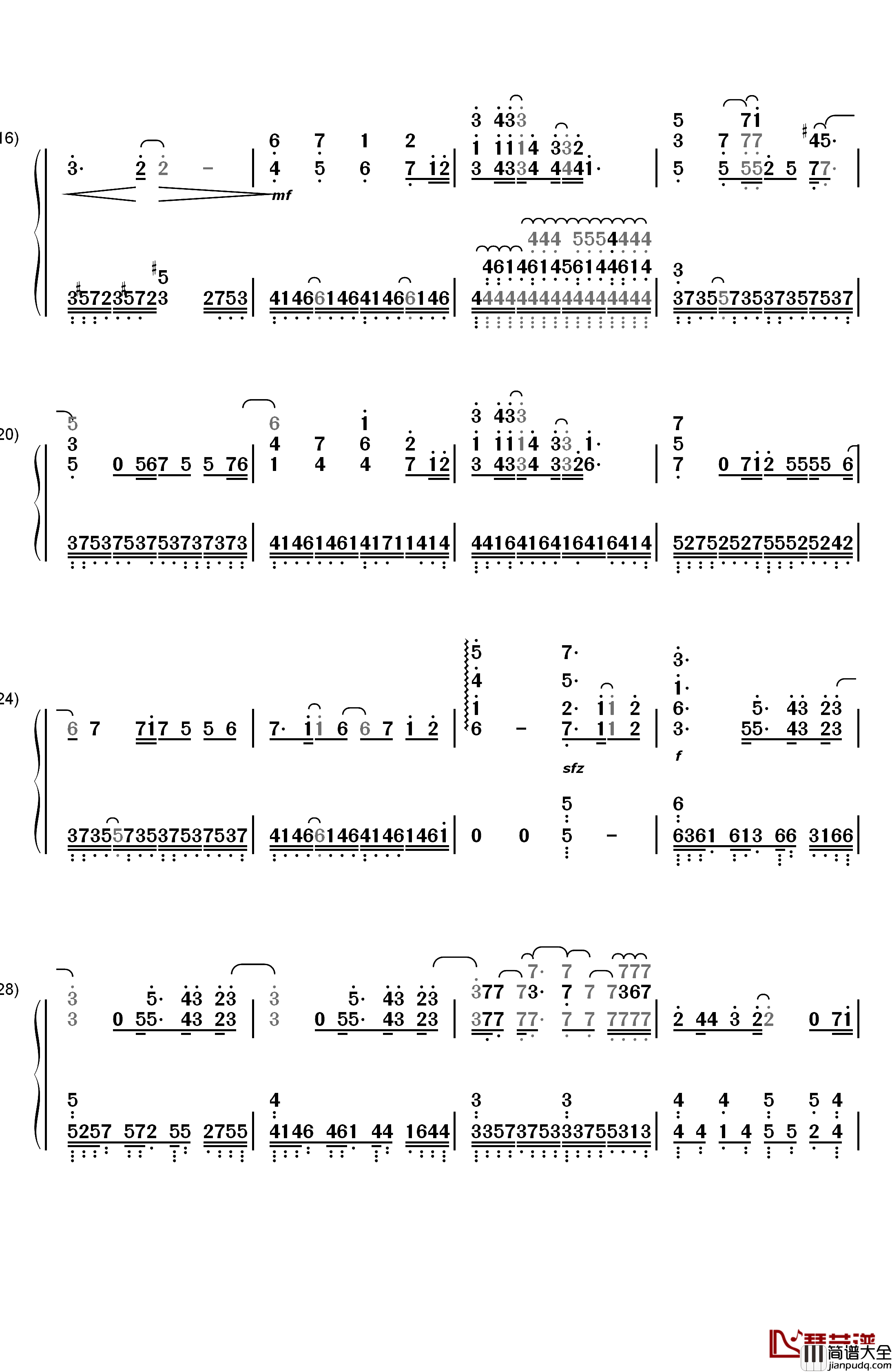 Medley钢琴简谱_数字双手_Aimer