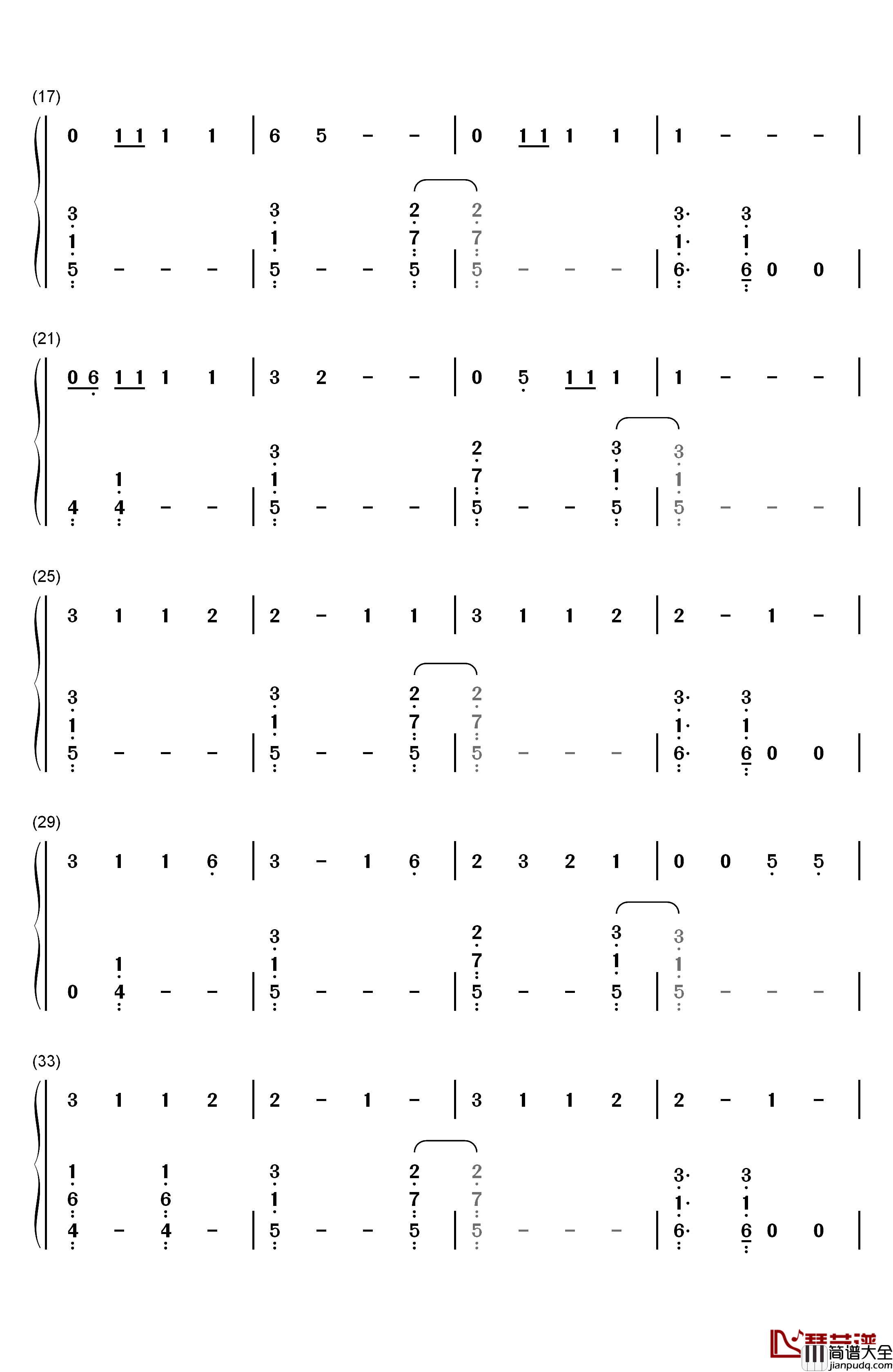 Body_Like_a_Back_Road钢琴简谱_数字双手_Sam_Hunt