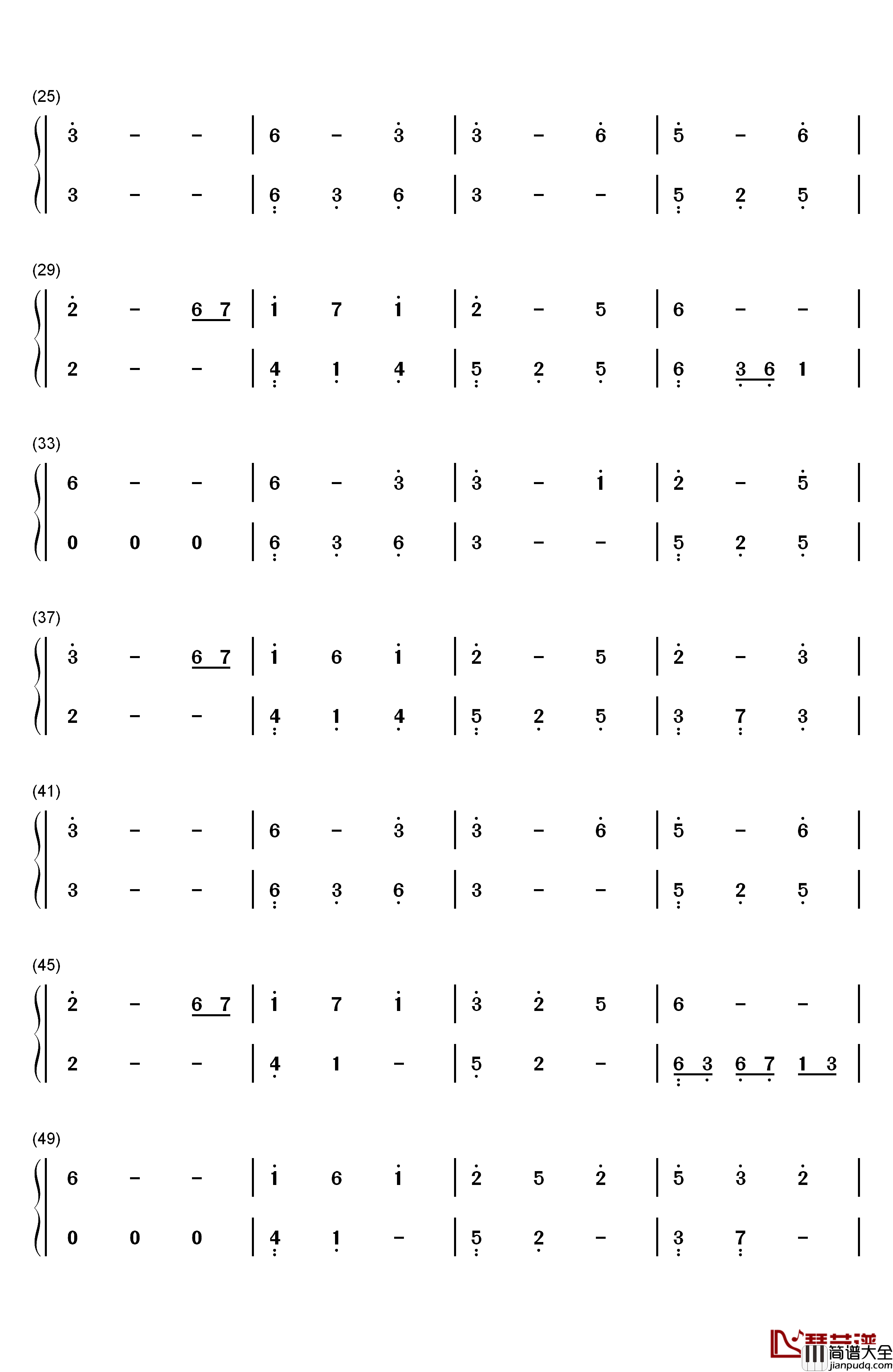 不老梦钢琴简谱_数字双手_银临