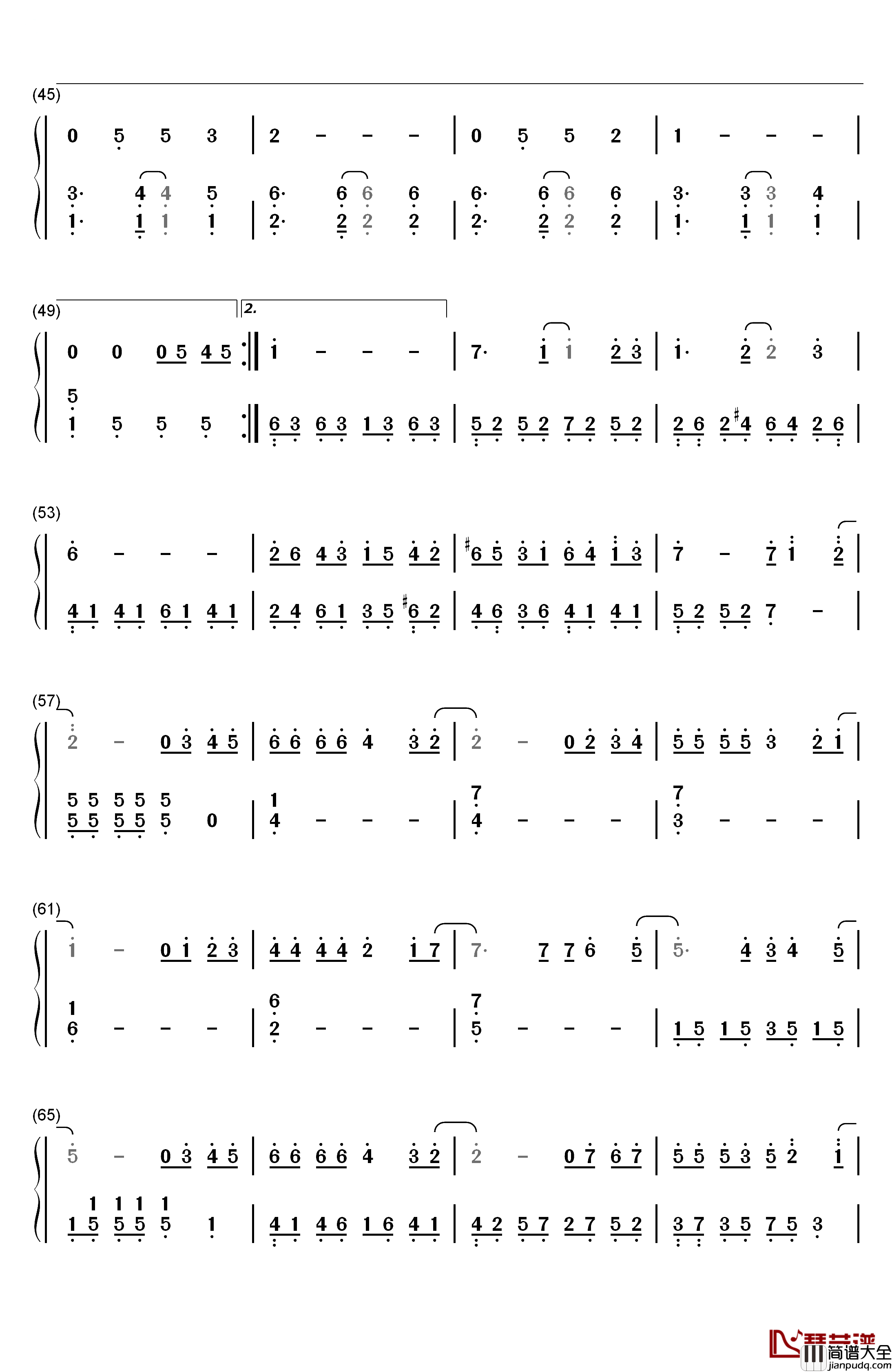 什么歌钢琴简谱_数字双手_五月天