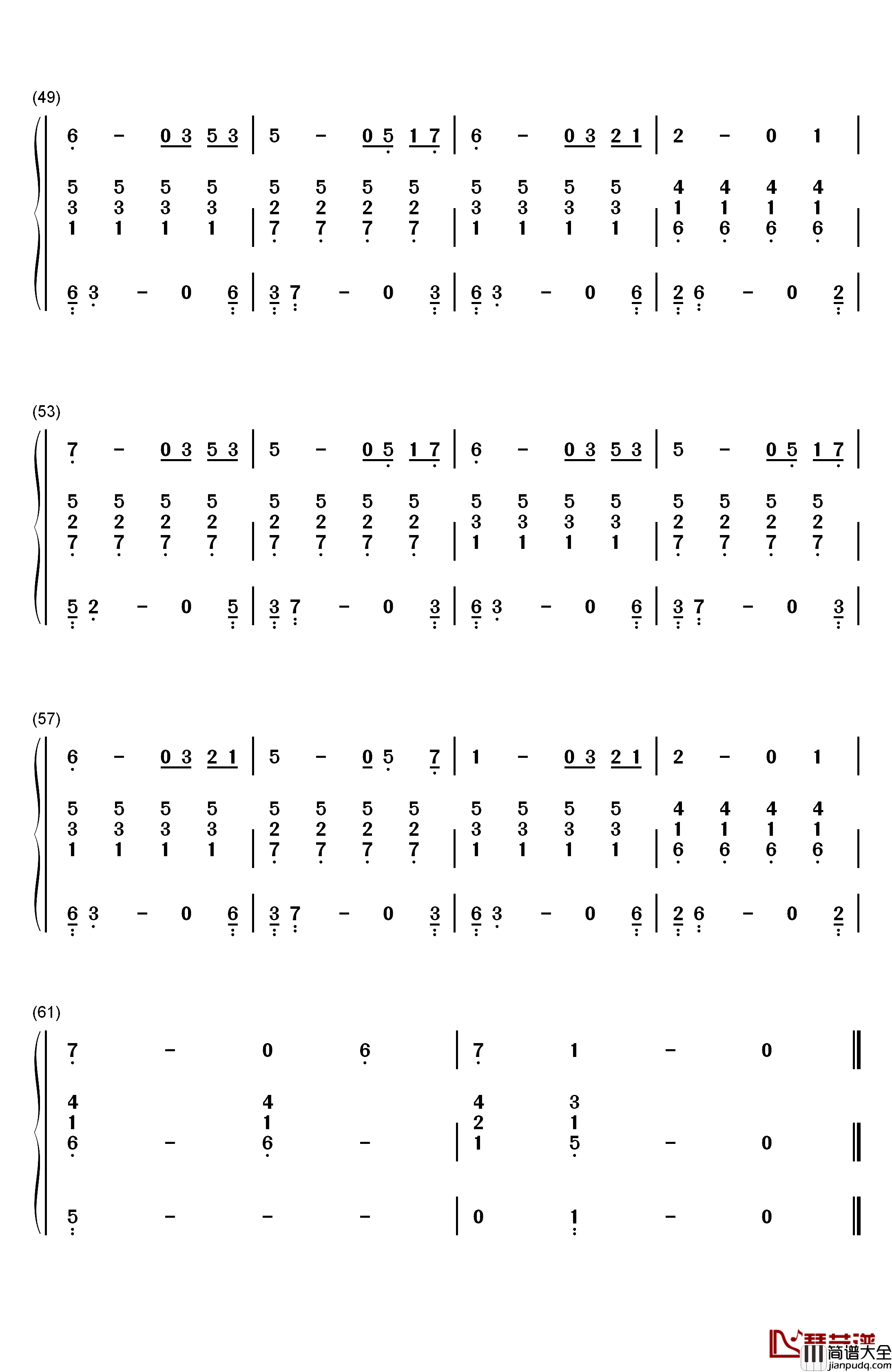 Here_We_Are_Again钢琴简谱_数字双手_CAGNET