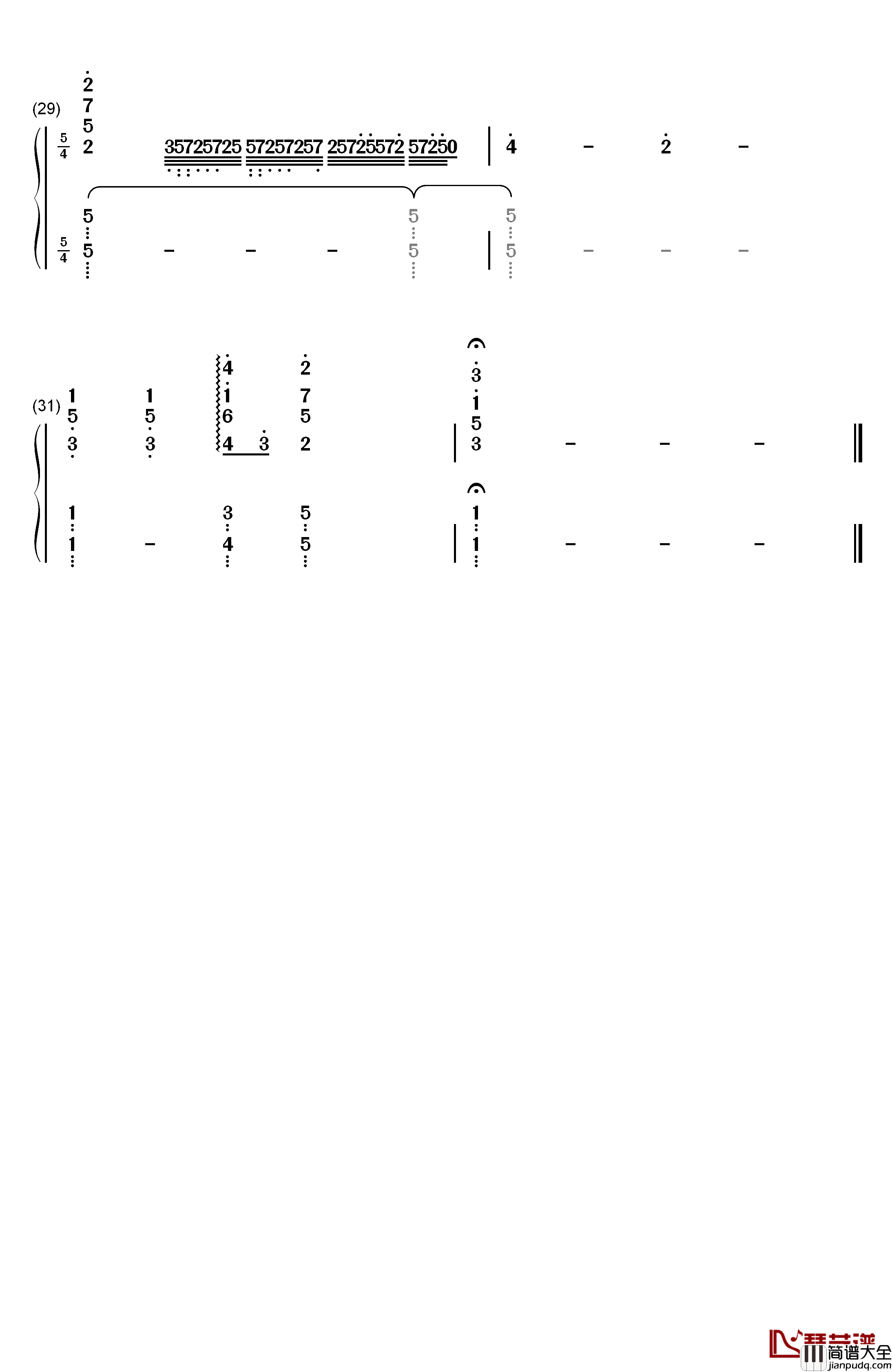 Close_To_You钢琴简谱_数字双手_日向大介