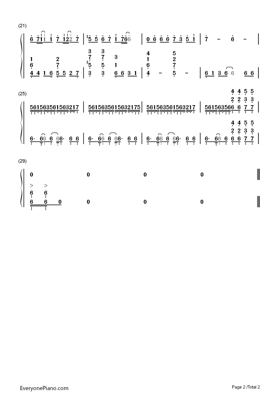 レゾンデートル钢琴简谱_数字双手_Nightmare（ナイトメア）