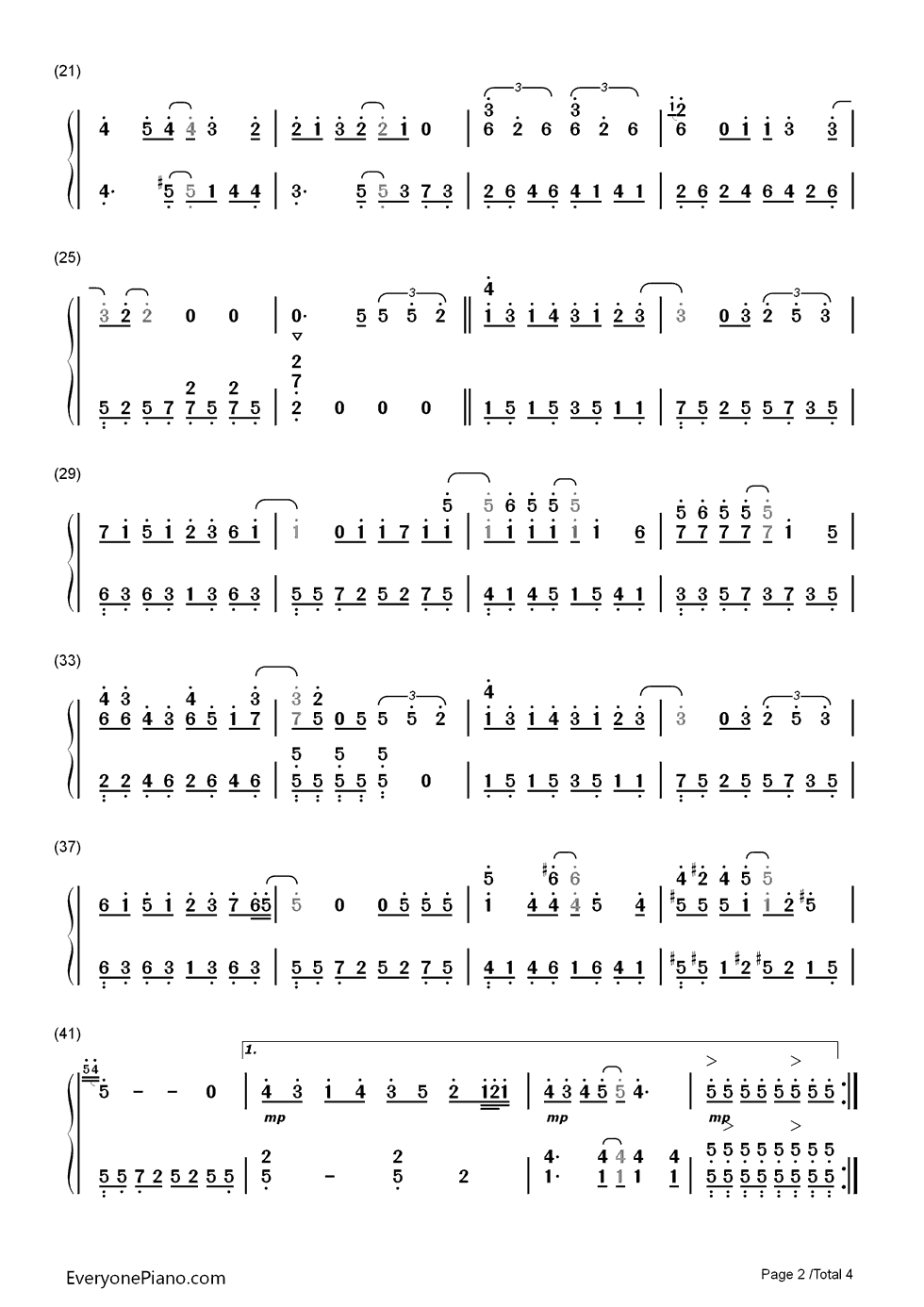 不具名的悲伤钢琴简谱_数字双手_罗志祥