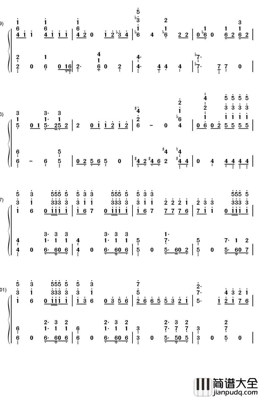 Moonlight钢琴简谱_数字双手_EXO