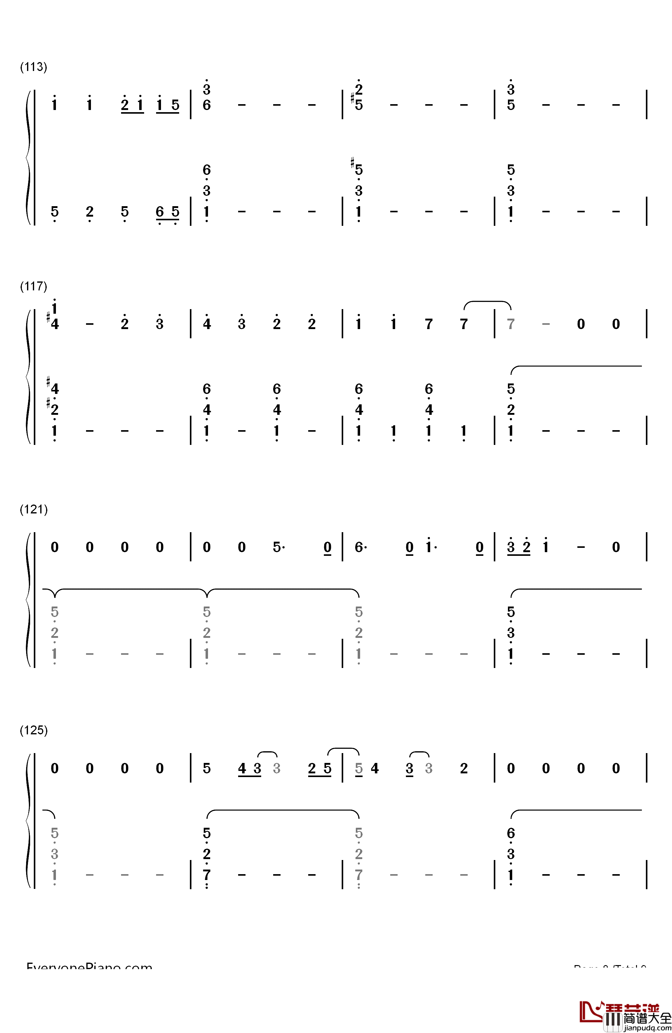 Cancer钢琴简谱_数字双手_Twenty_One_Pilots