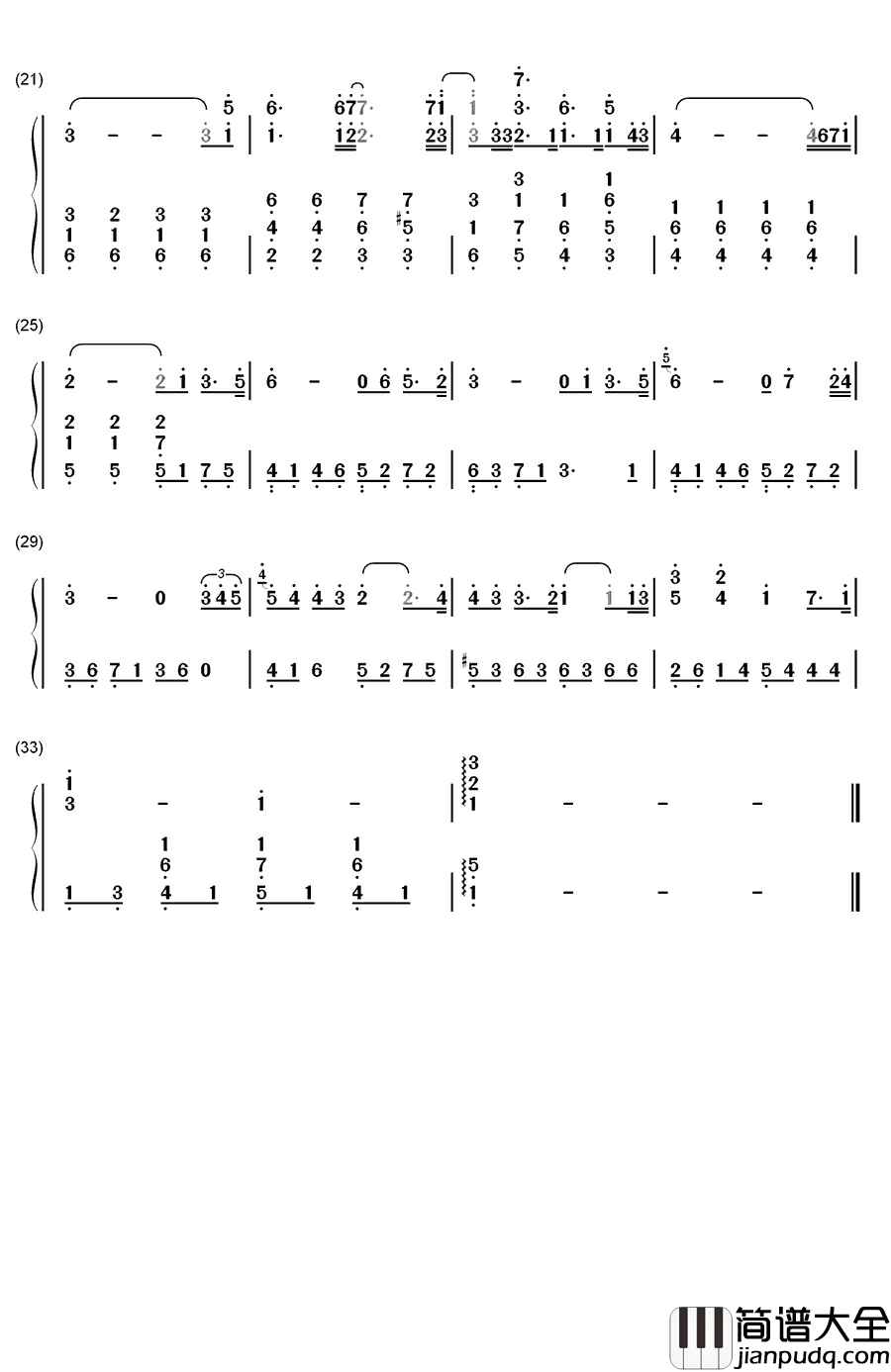 Winter_II钢琴简谱_数字双手_Be_Factory