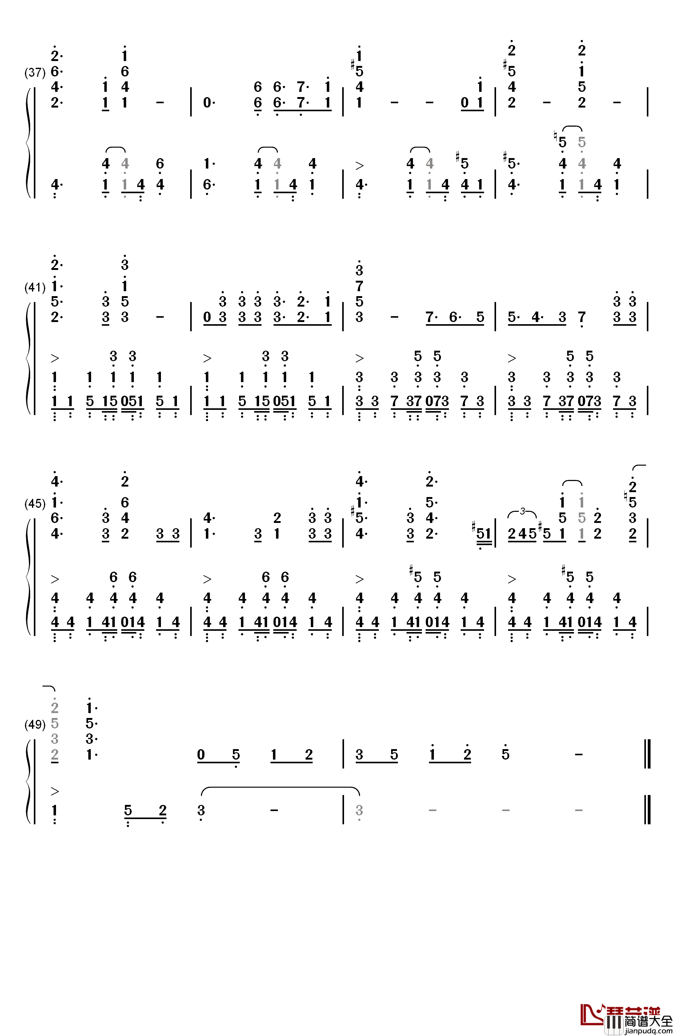 Red_Swan钢琴简谱_数字双手_Yoshiki_Hyde