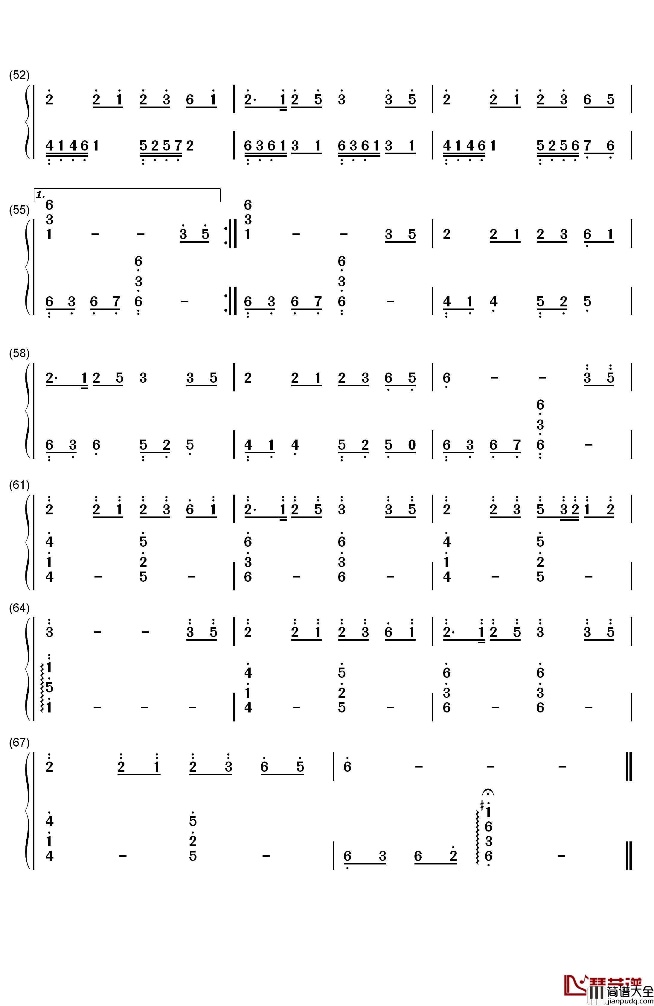 梦与叶樱钢琴简谱_数字双手_初音ミク