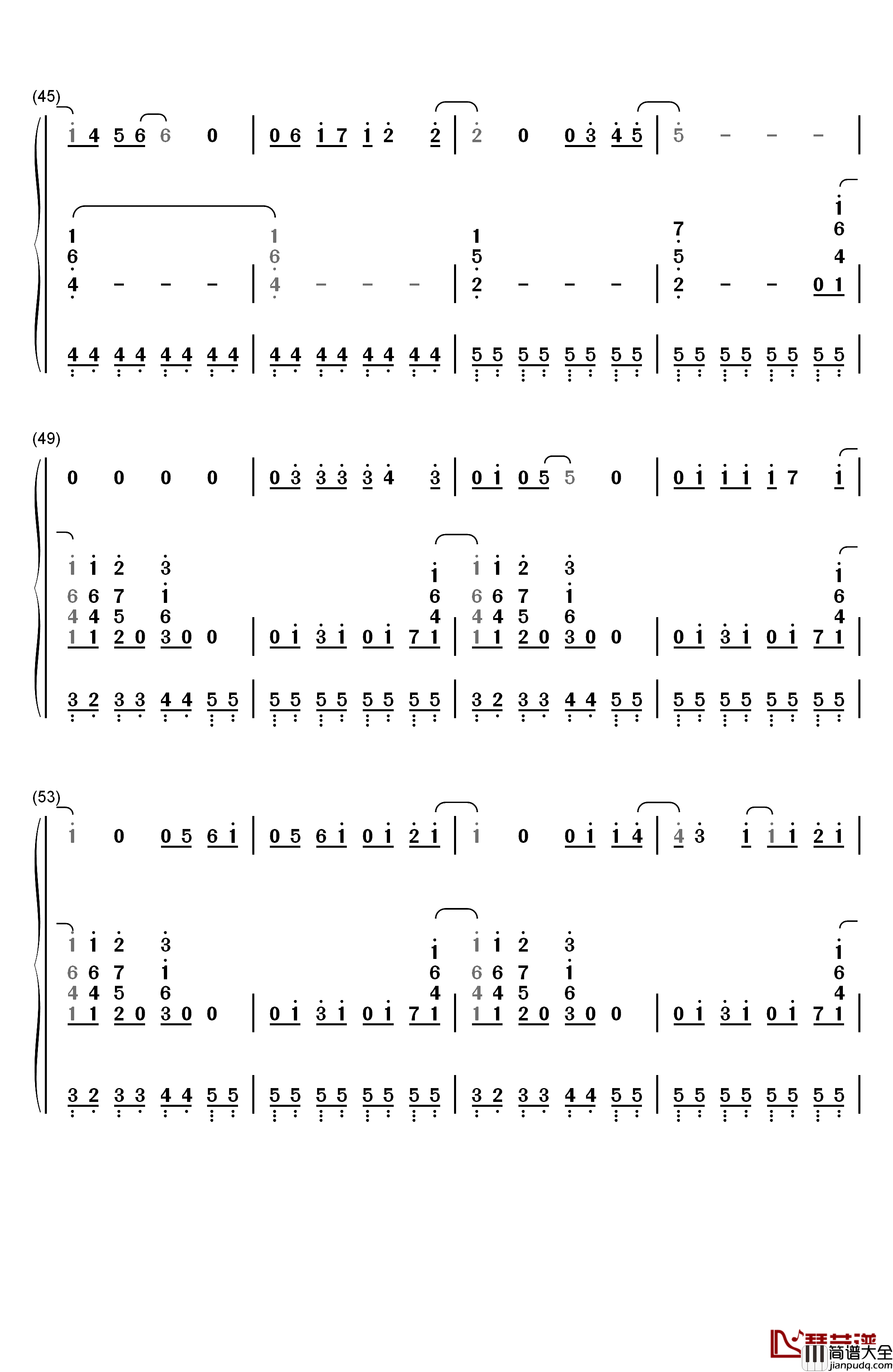 风の辿り着く场所钢琴简谱_数字双手_彩菜