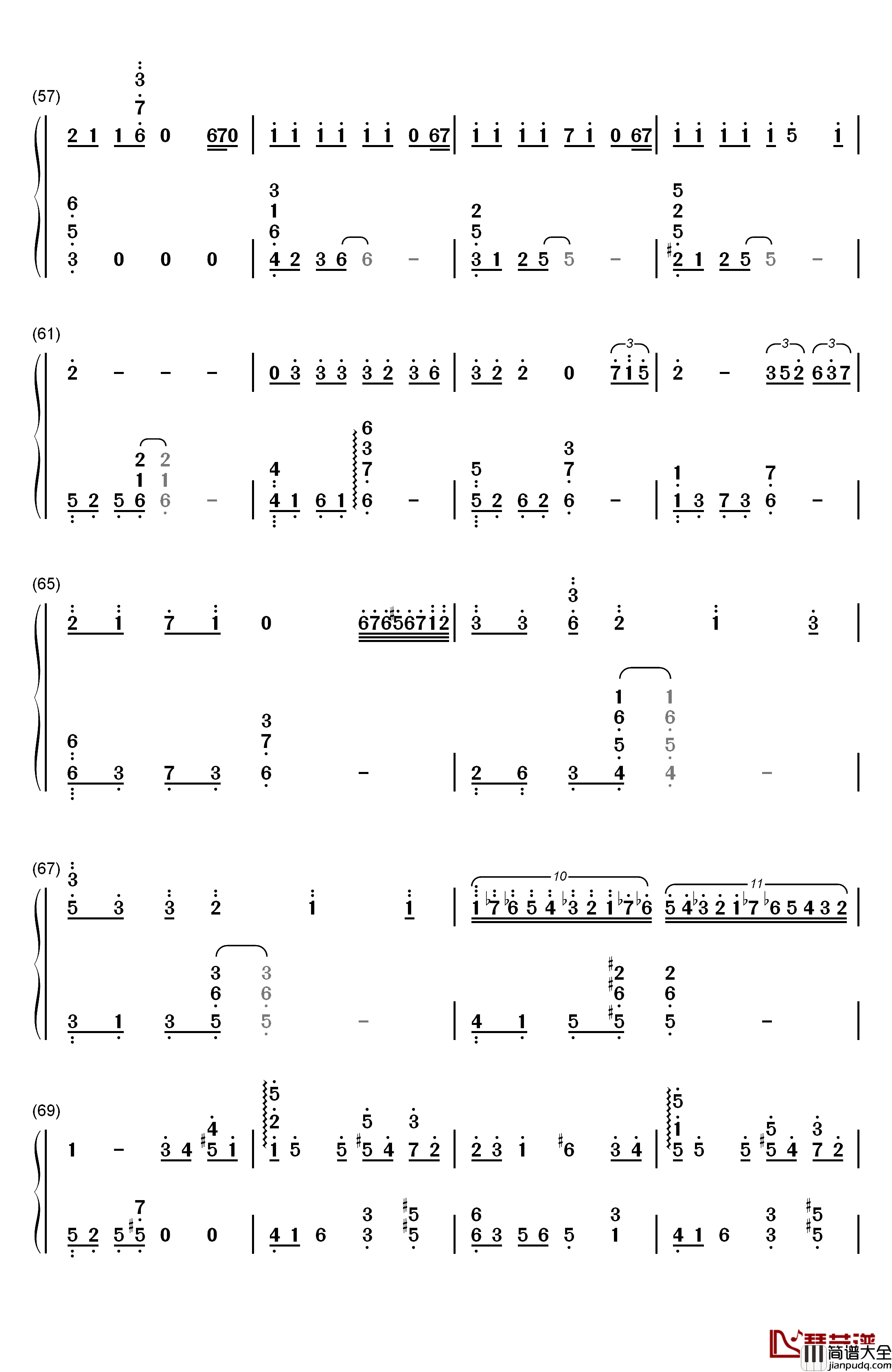 いのちの名前钢琴简谱_数字双手_広橋真紀子