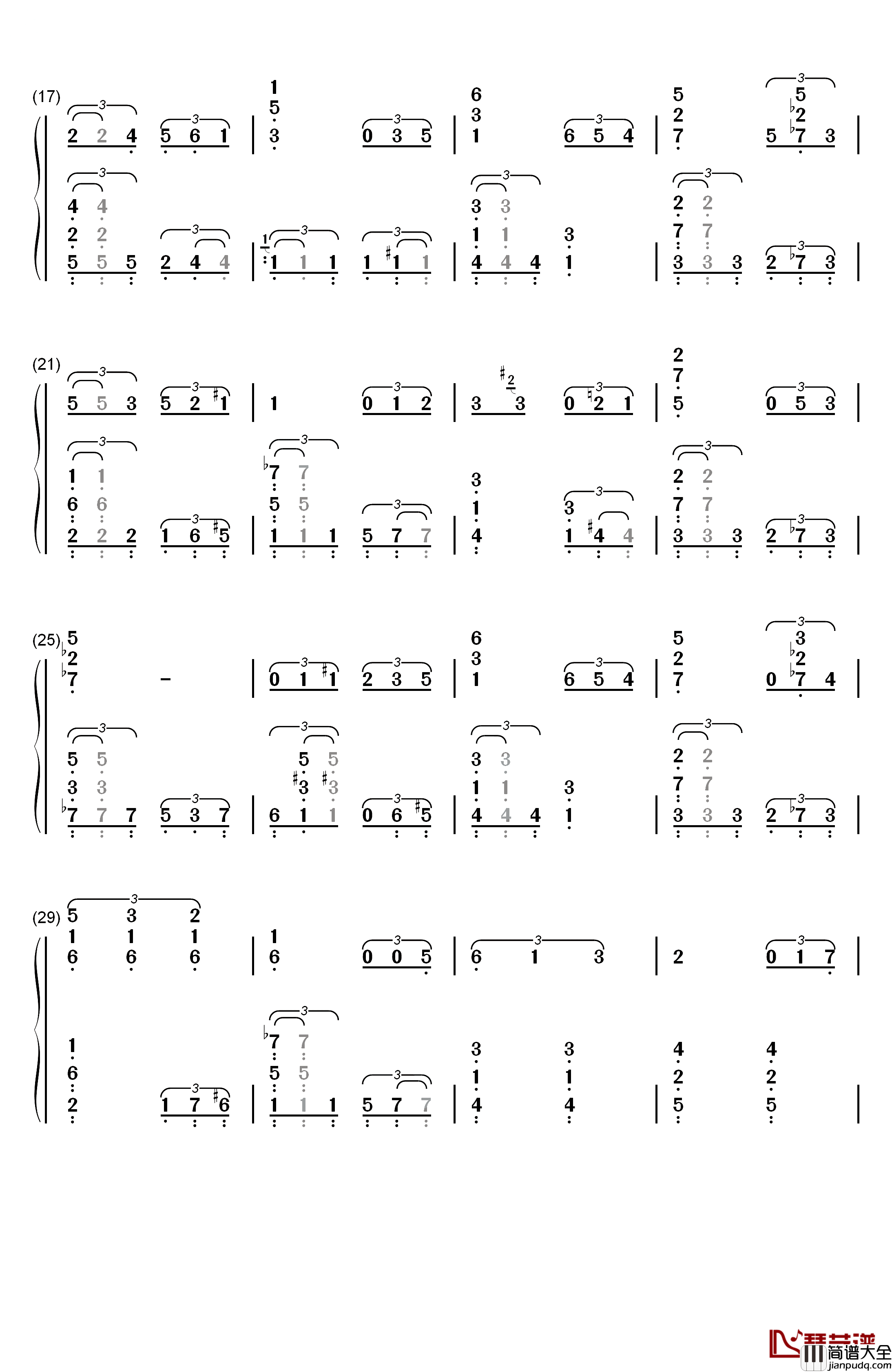 地球をあげる钢琴简谱_数字双手_LUMi_はるまきごはん