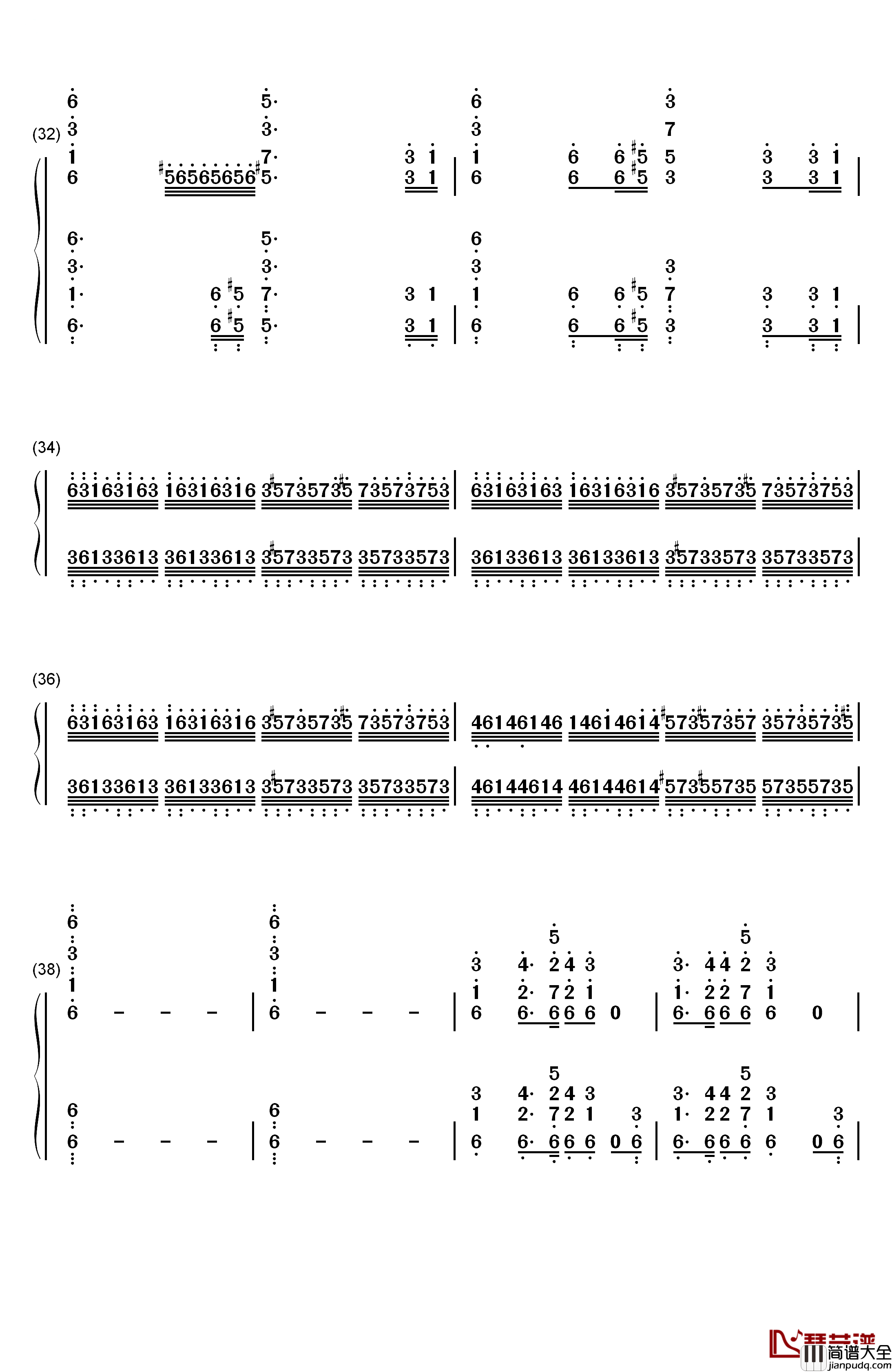 葛里格钢琴协奏曲钢琴简谱_数字双手_马克西姆