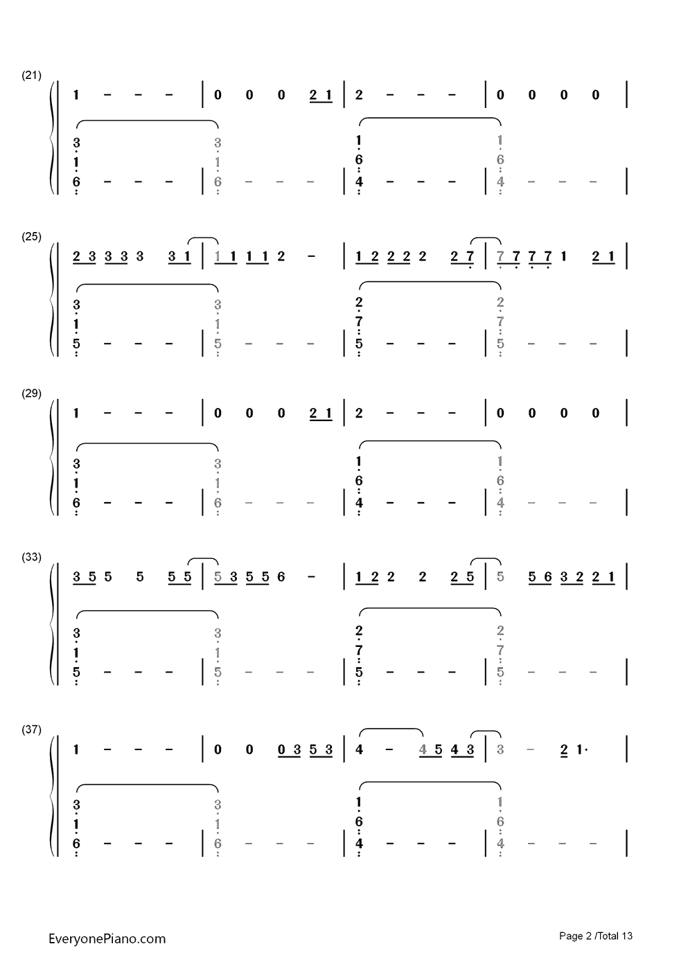 Up_and_Up钢琴简谱_数字双手_Coldplay