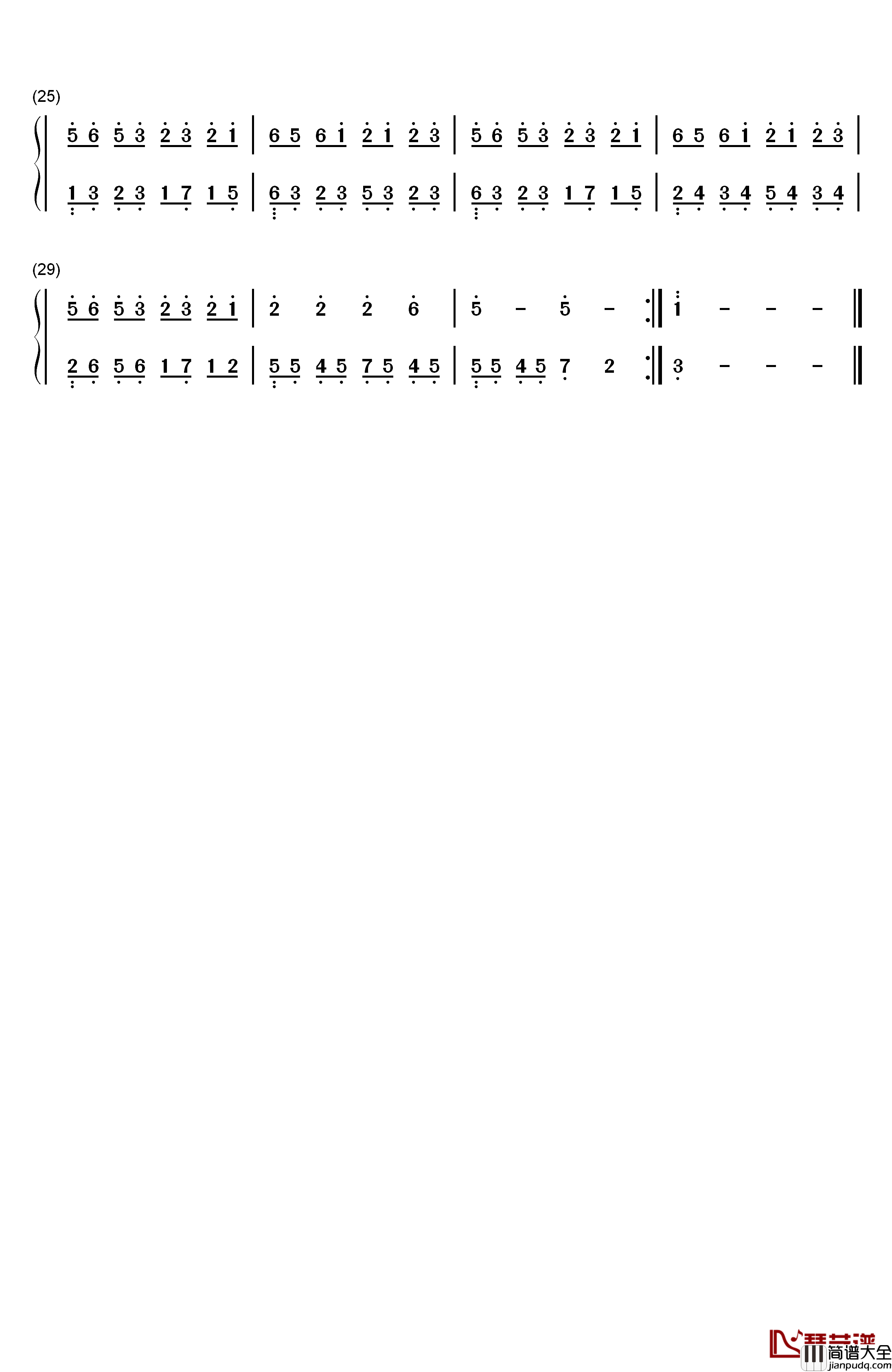 千年灵蛇白素贞钢琴简谱_数字双手_左宏元