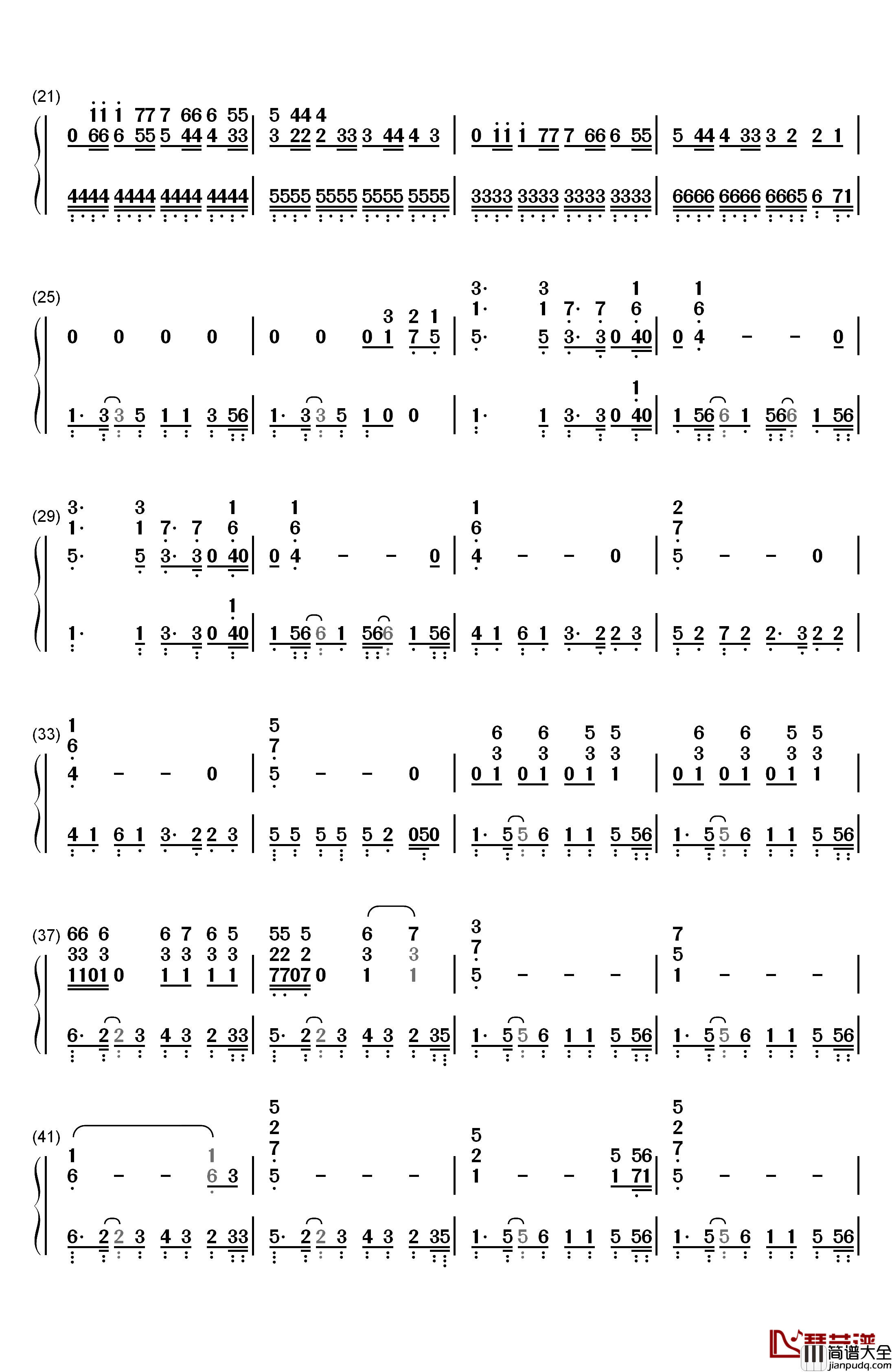 Rose钢琴简谱_数字双手_Paramore