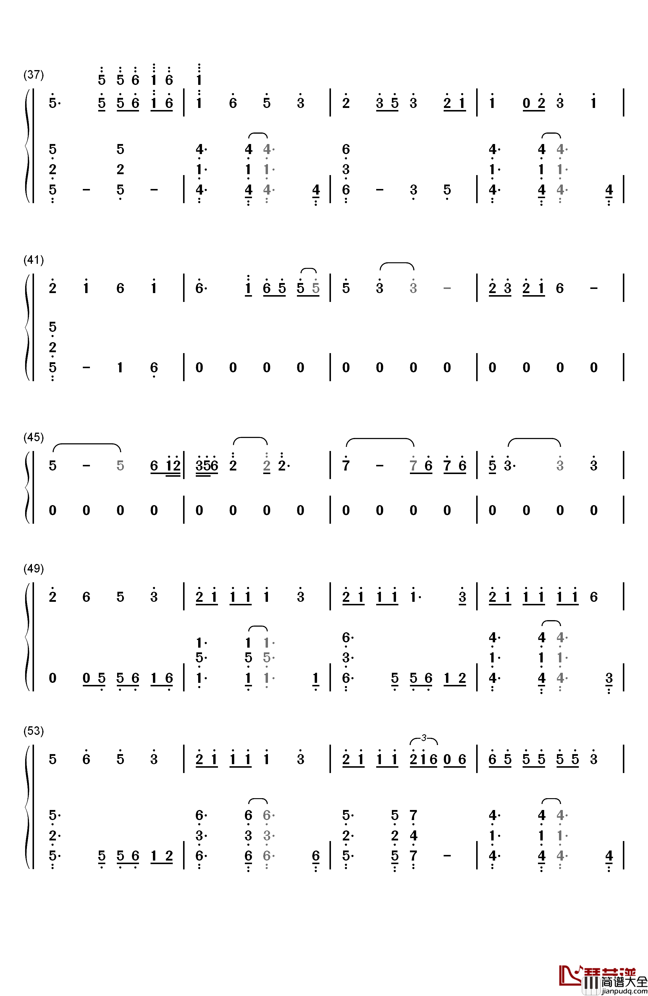 花田错钢琴简谱_数字双手_王力宏