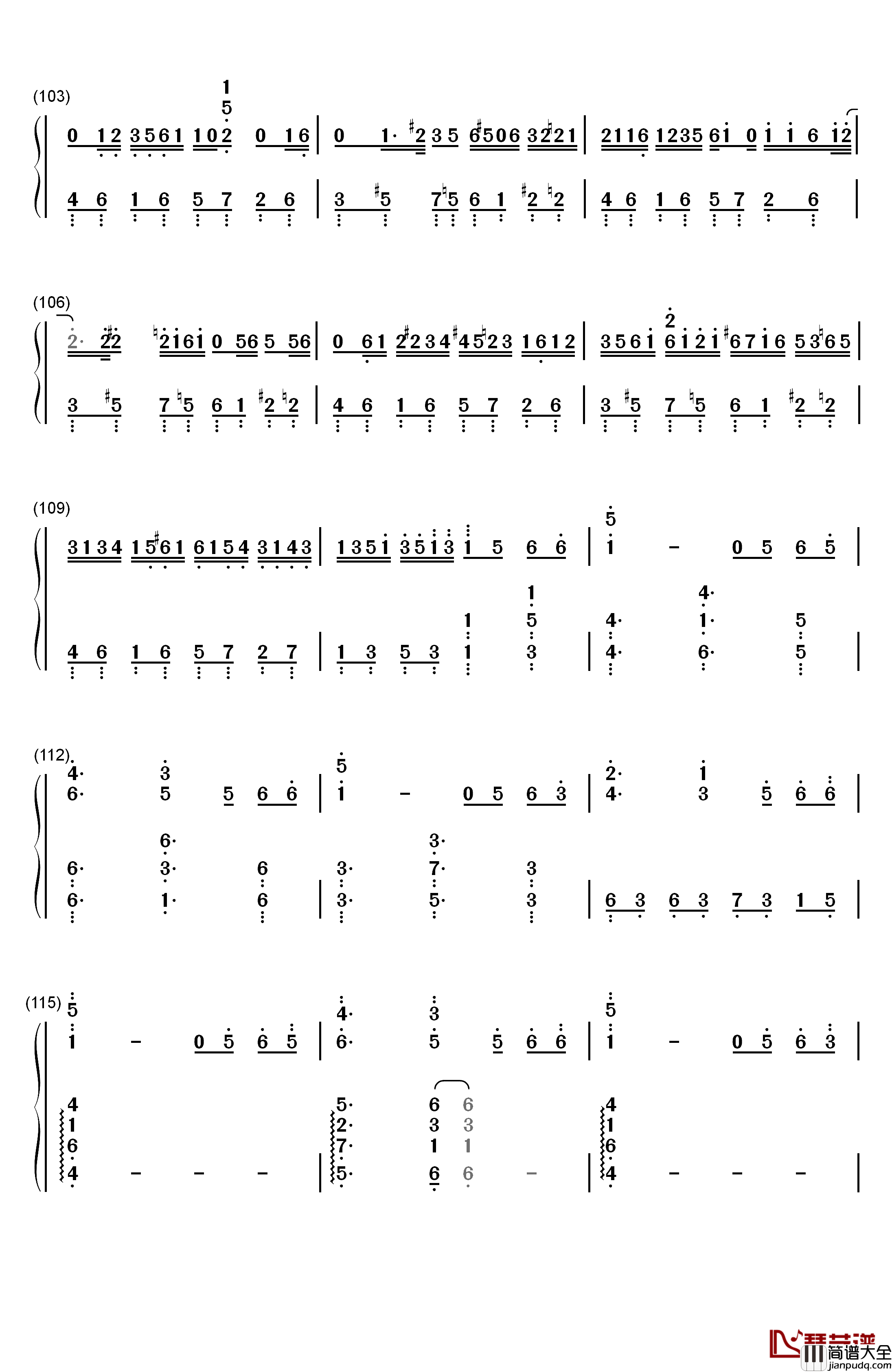 夕景イエスタデイ钢琴简谱_数字双手_じん_(自然の敌P)