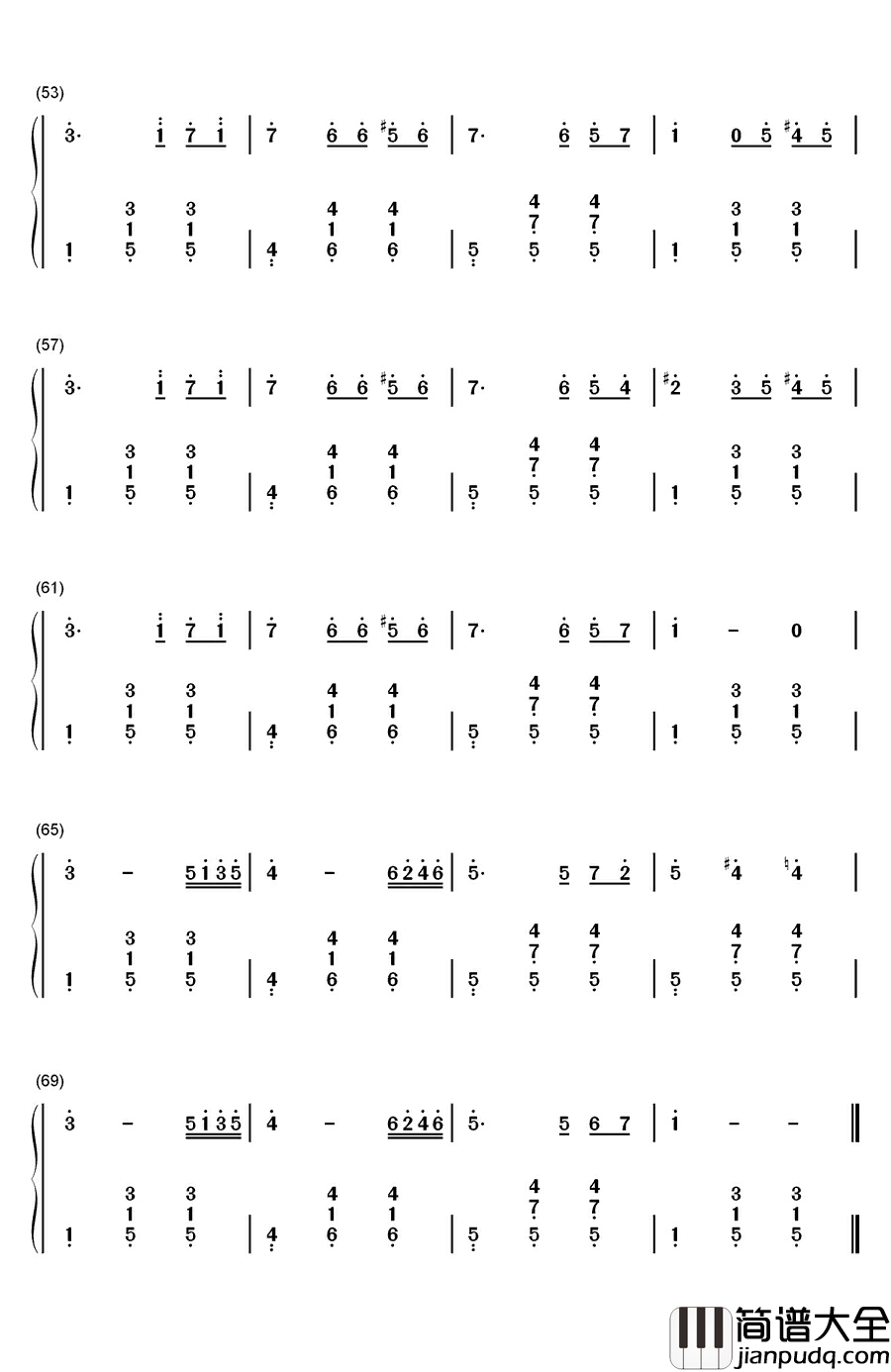 格特鲁德的梦之圆舞曲钢琴简谱_数字双手_贝多芬