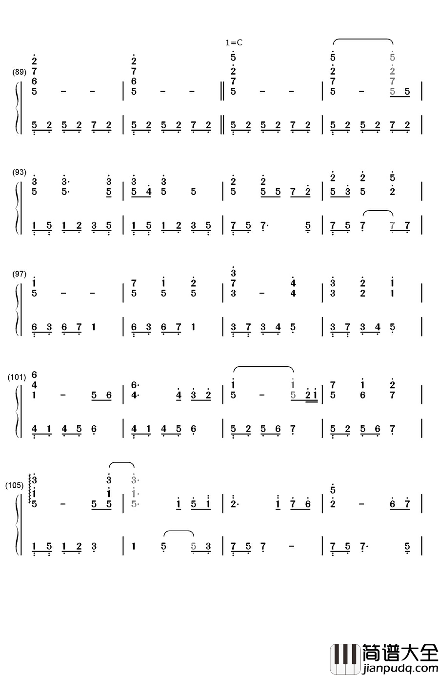 风の街へ钢琴简谱_数字双手_FictionJunction_KEIKO