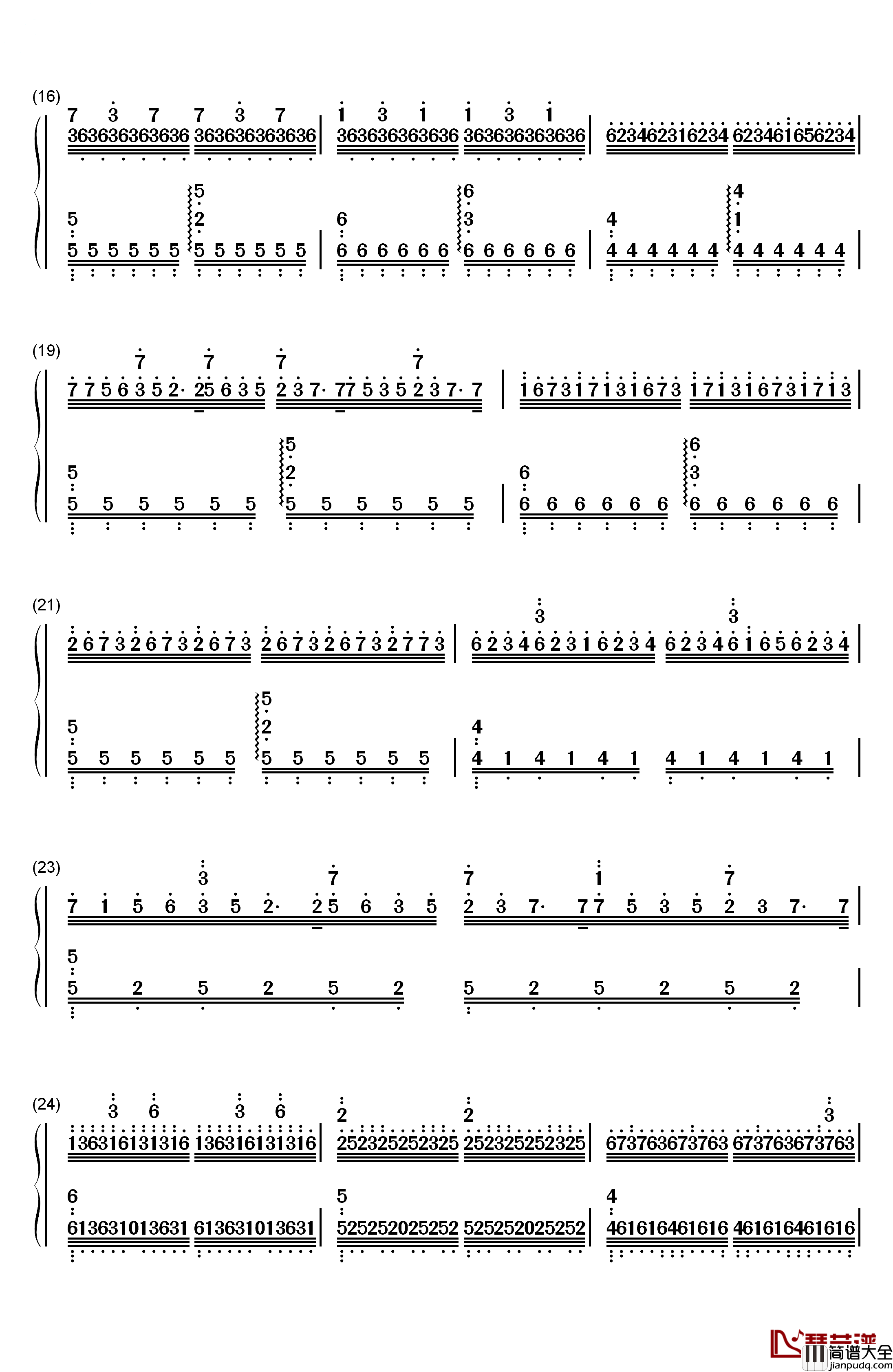 Cornfield_Chase钢琴简谱_数字双手_Hans_Zimmer