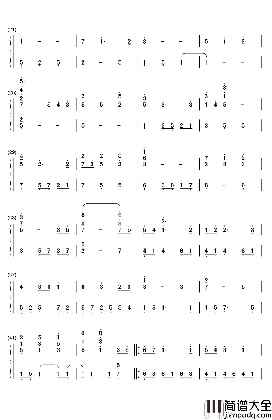 风の街へ钢琴简谱_数字双手_FictionJunction_KEIKO