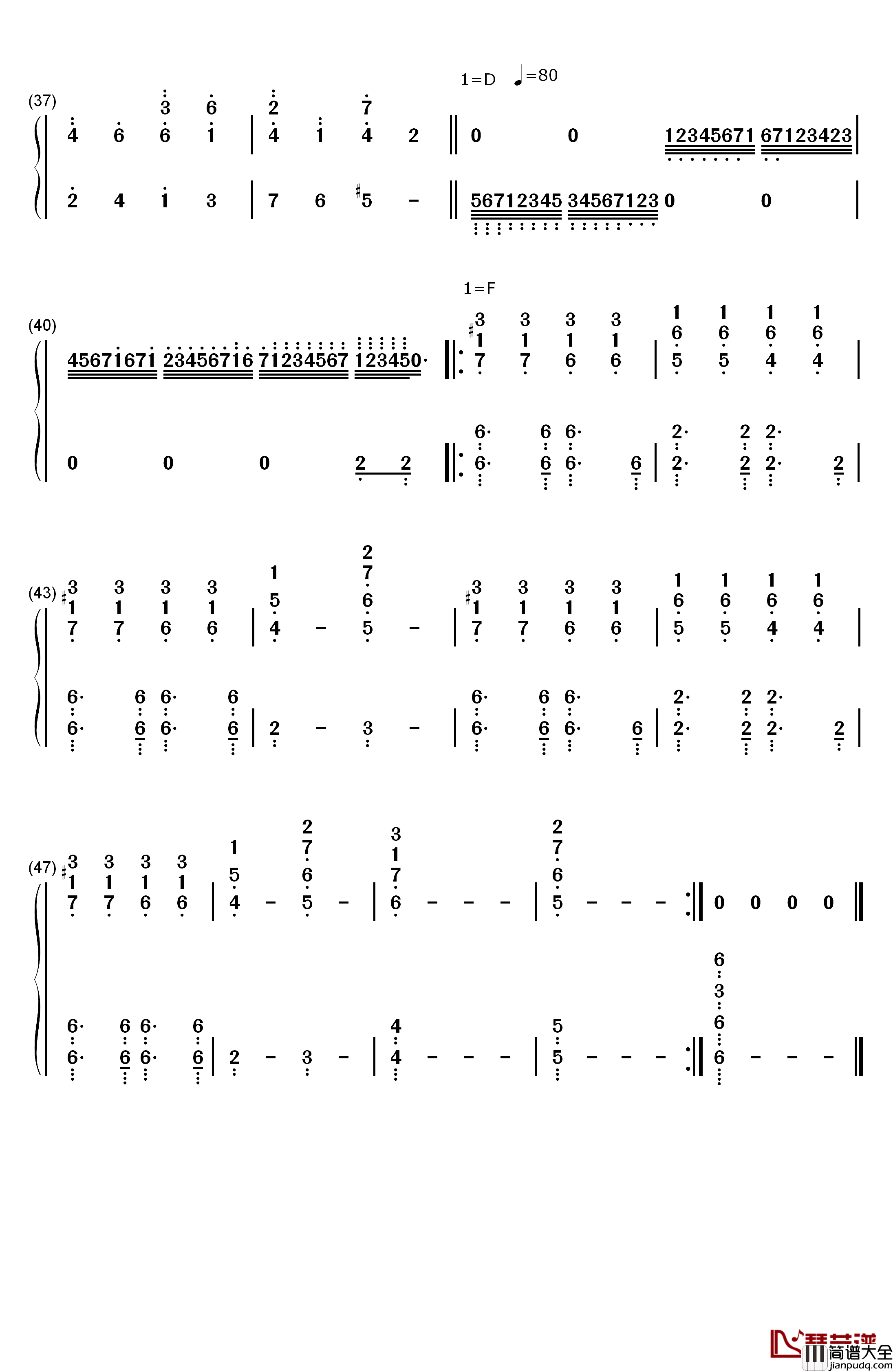 will_of_the_heart钢琴简谱_数字双手_鹭巢诗郎