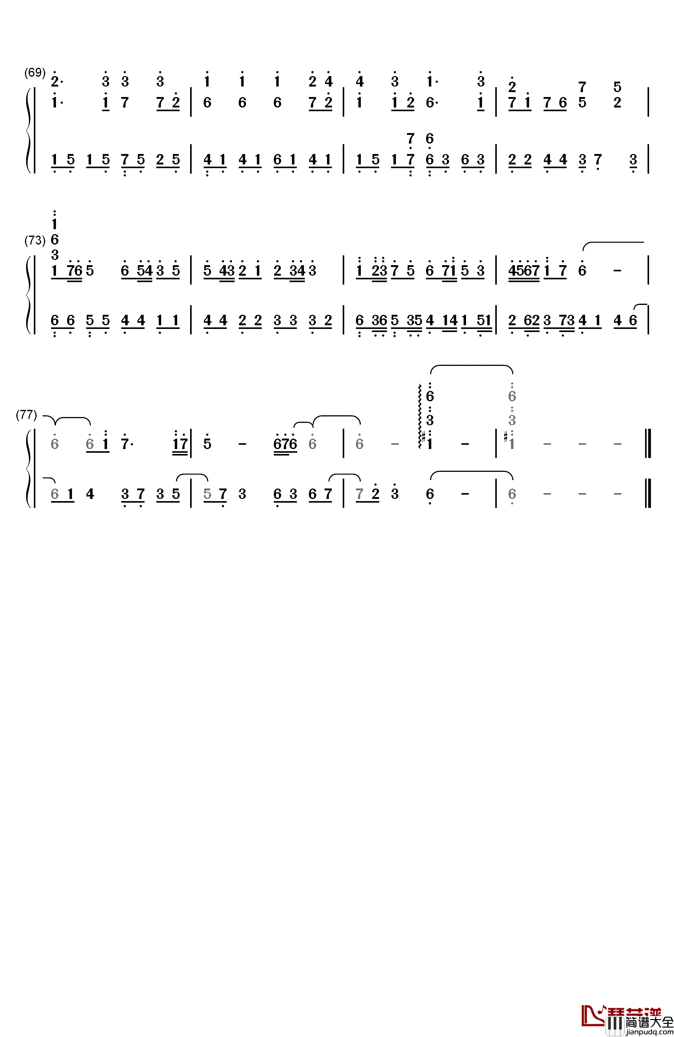 光の旋律钢琴简谱_数字双手_Kalafina