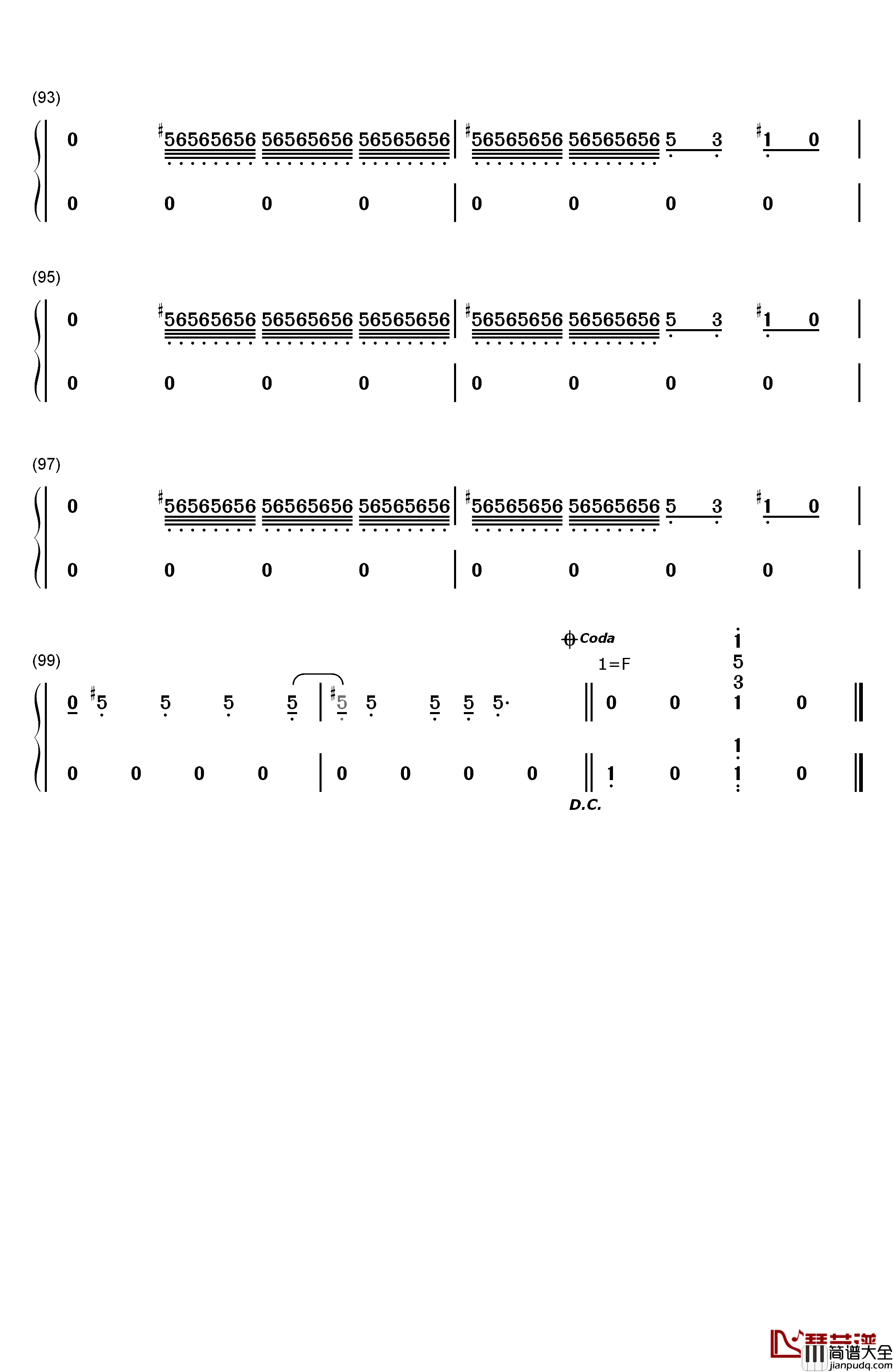 Cantina_Band钢琴简谱_数字双手_John_Williams　