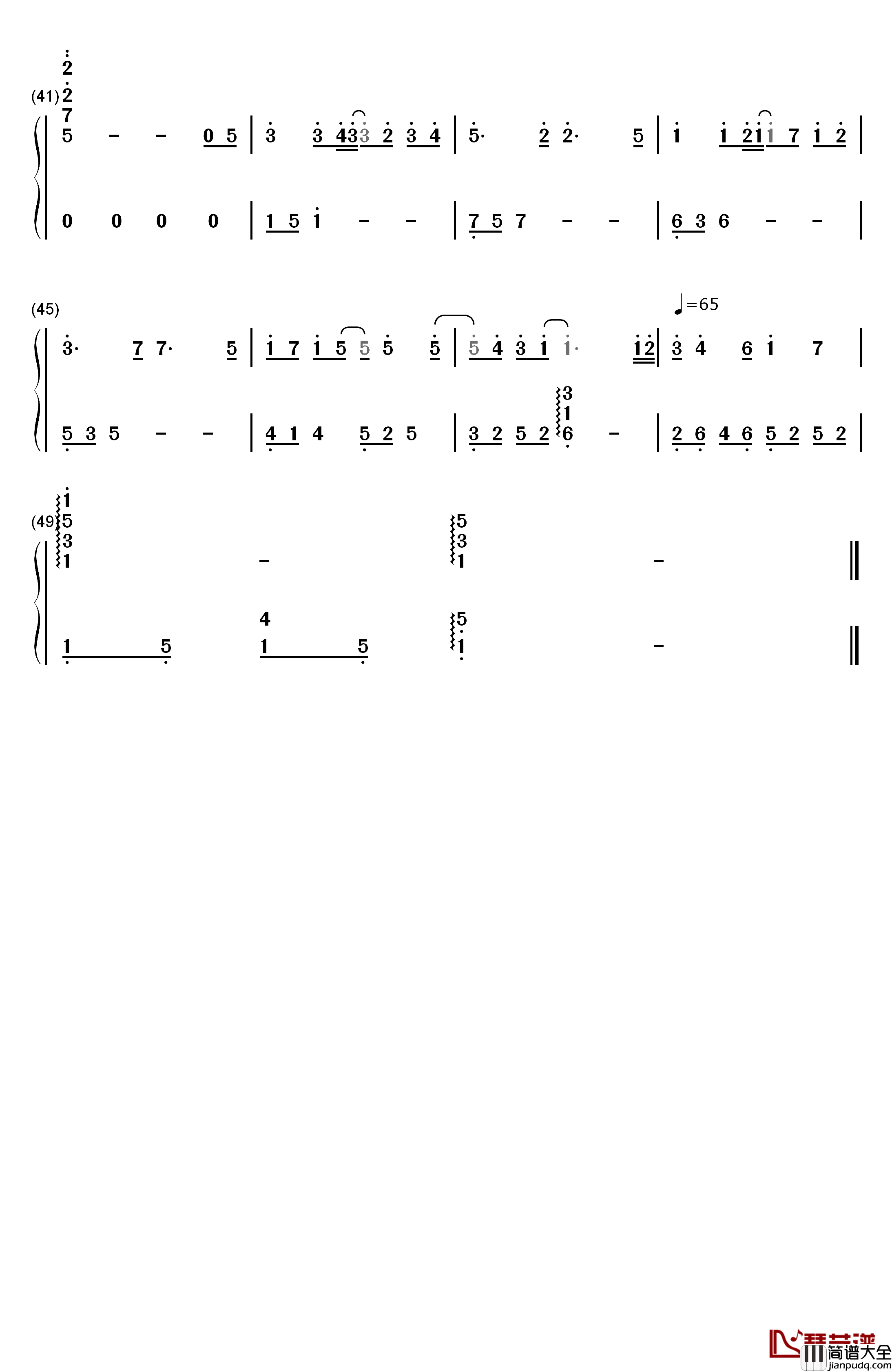 约束のブーケ钢琴简谱_数字双手_なるちょ