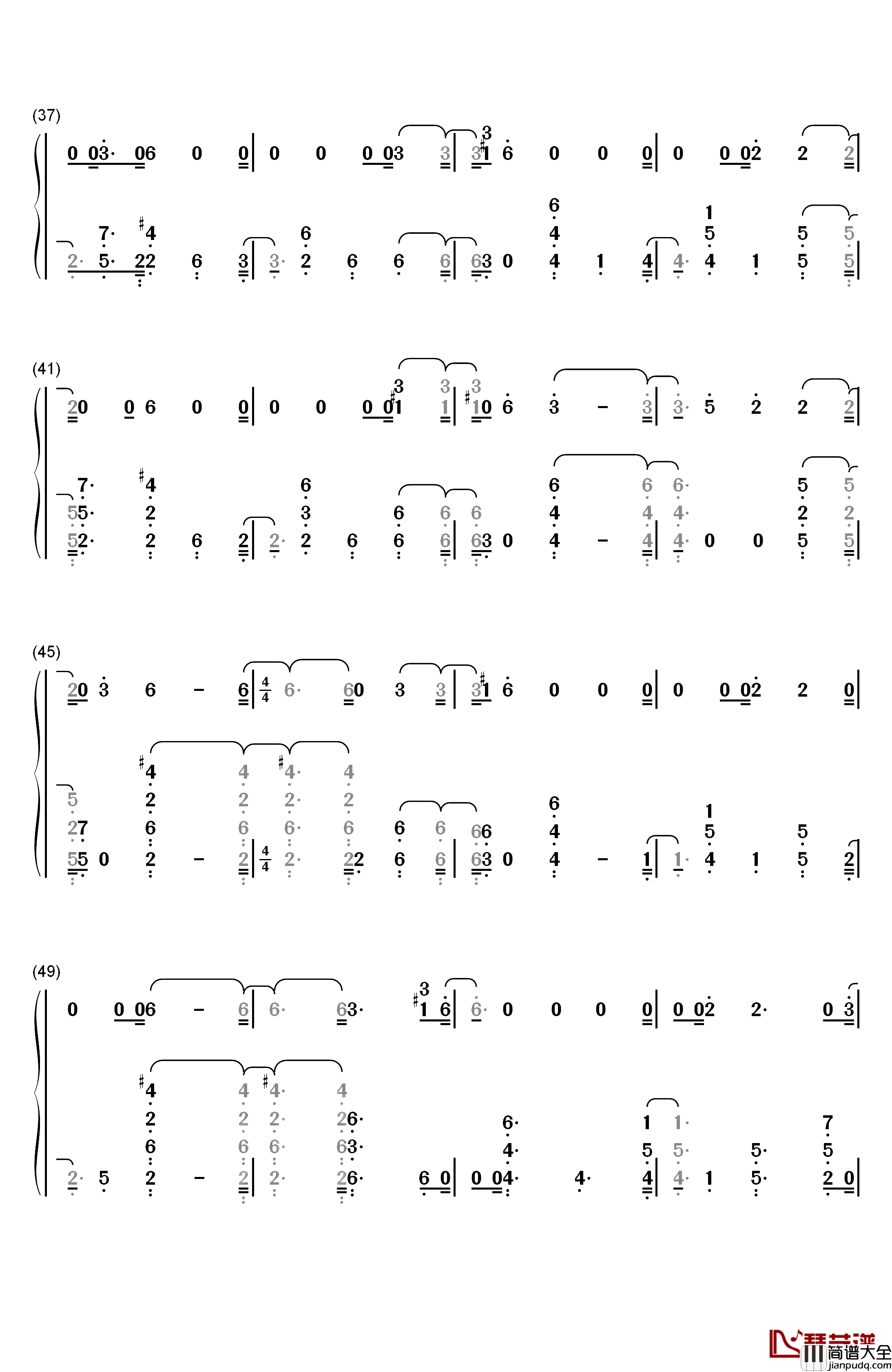 Bitches钢琴简谱_数字双手_Tove_Lo