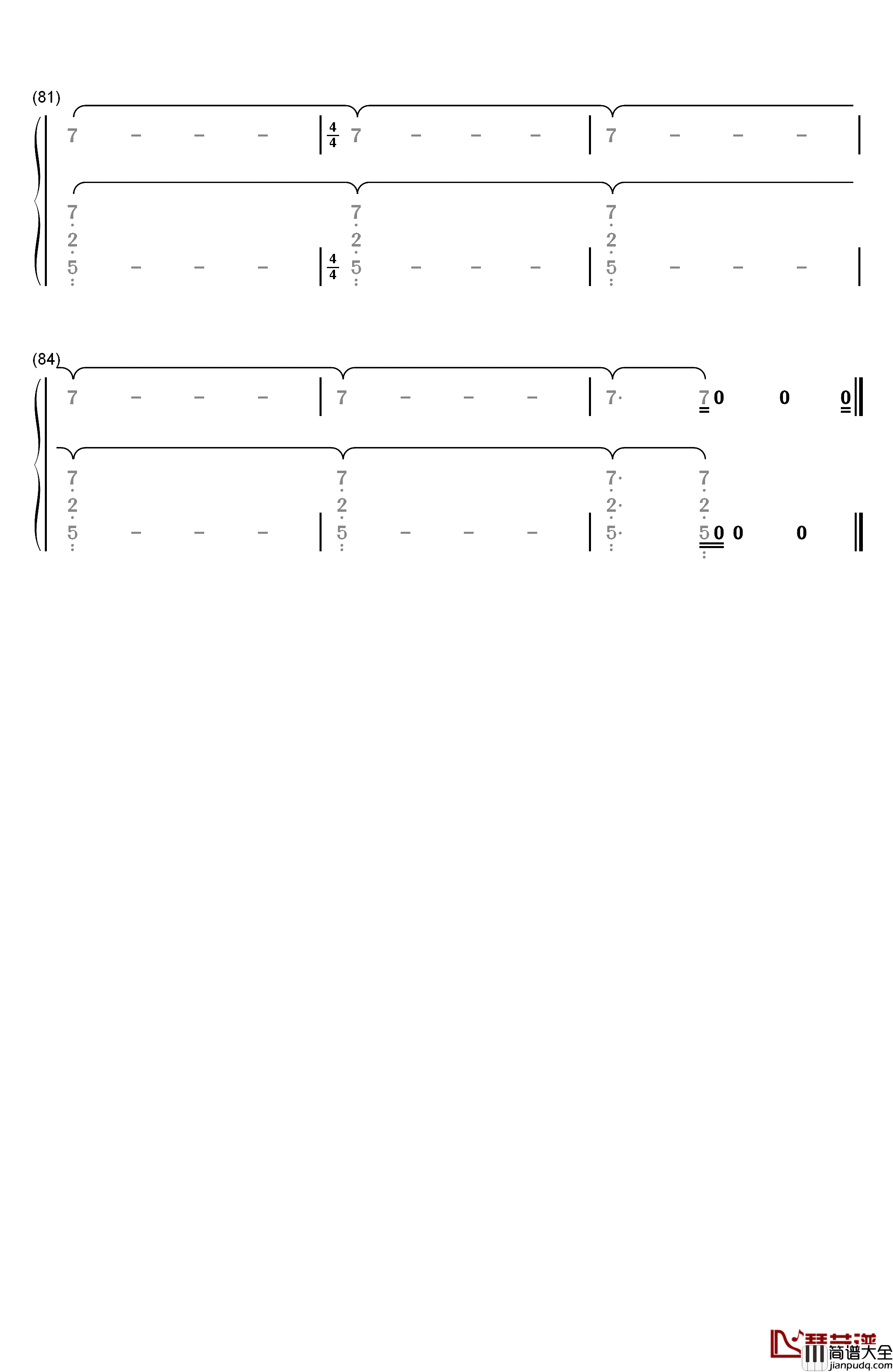 Nada钢琴简谱_数字双手_Shakira