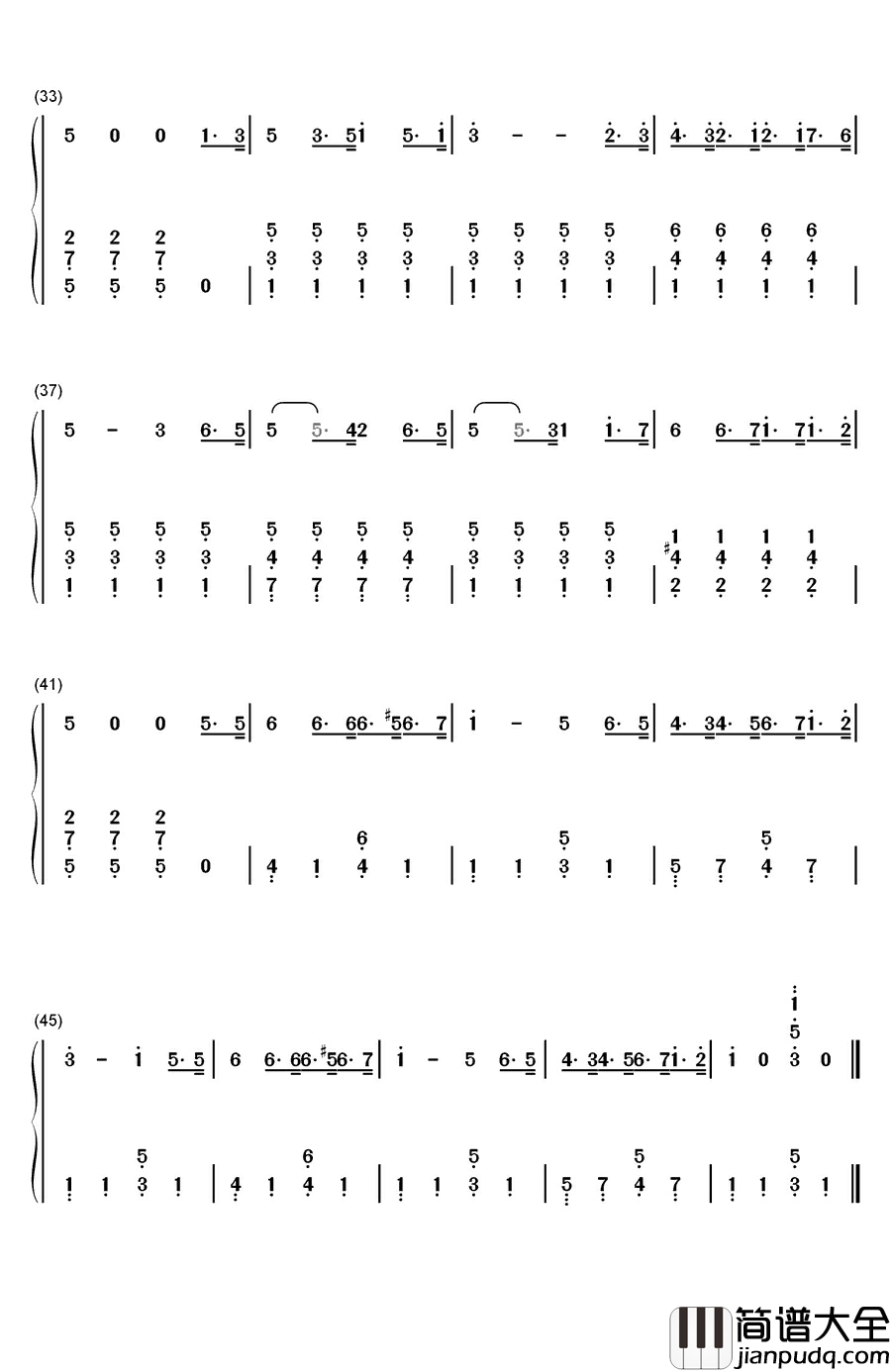 诺尔玛进行曲钢琴简谱_数字双手_贝利尼