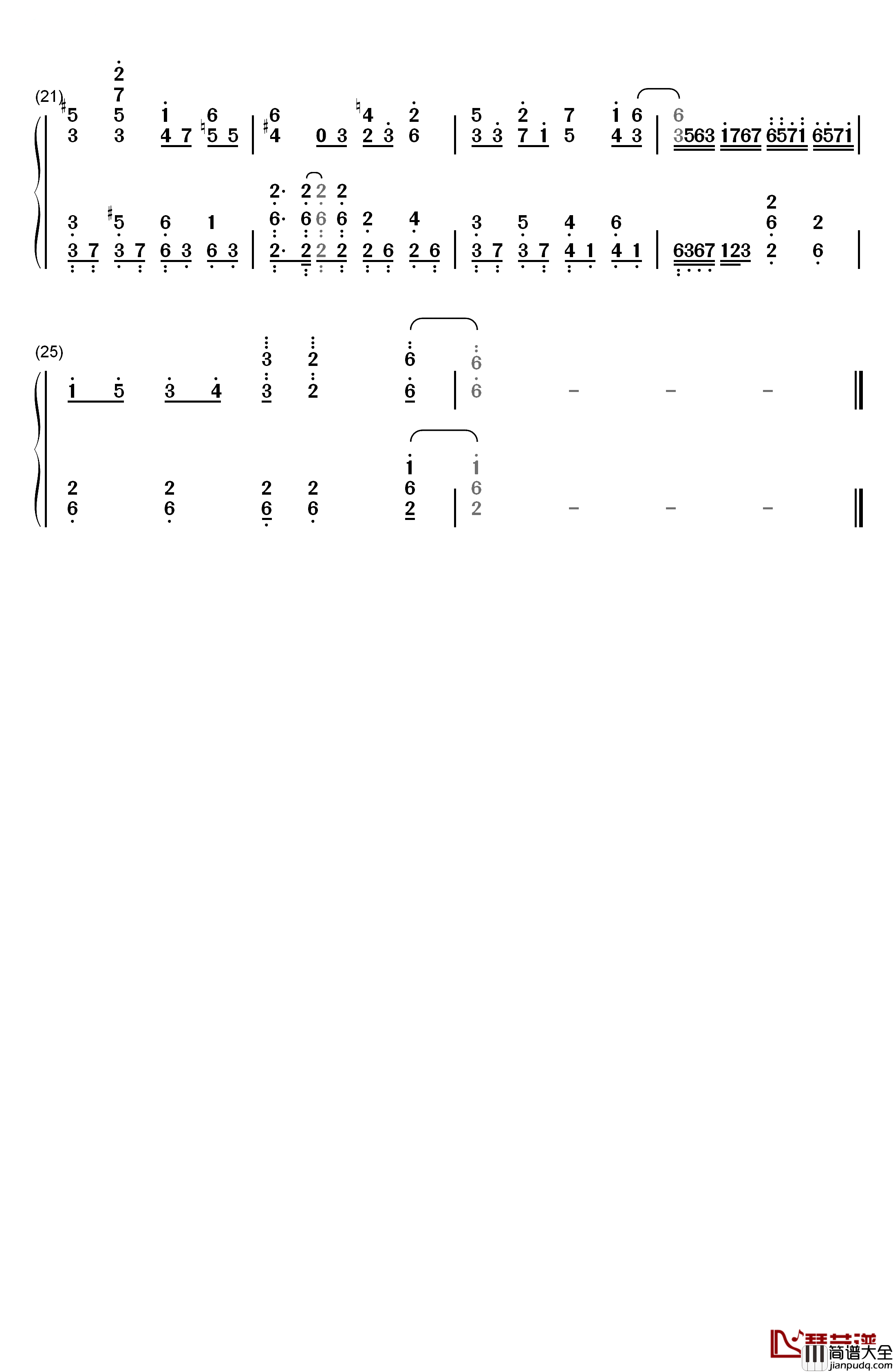 雪に咲く花钢琴简谱_数字双手_花泽香菜