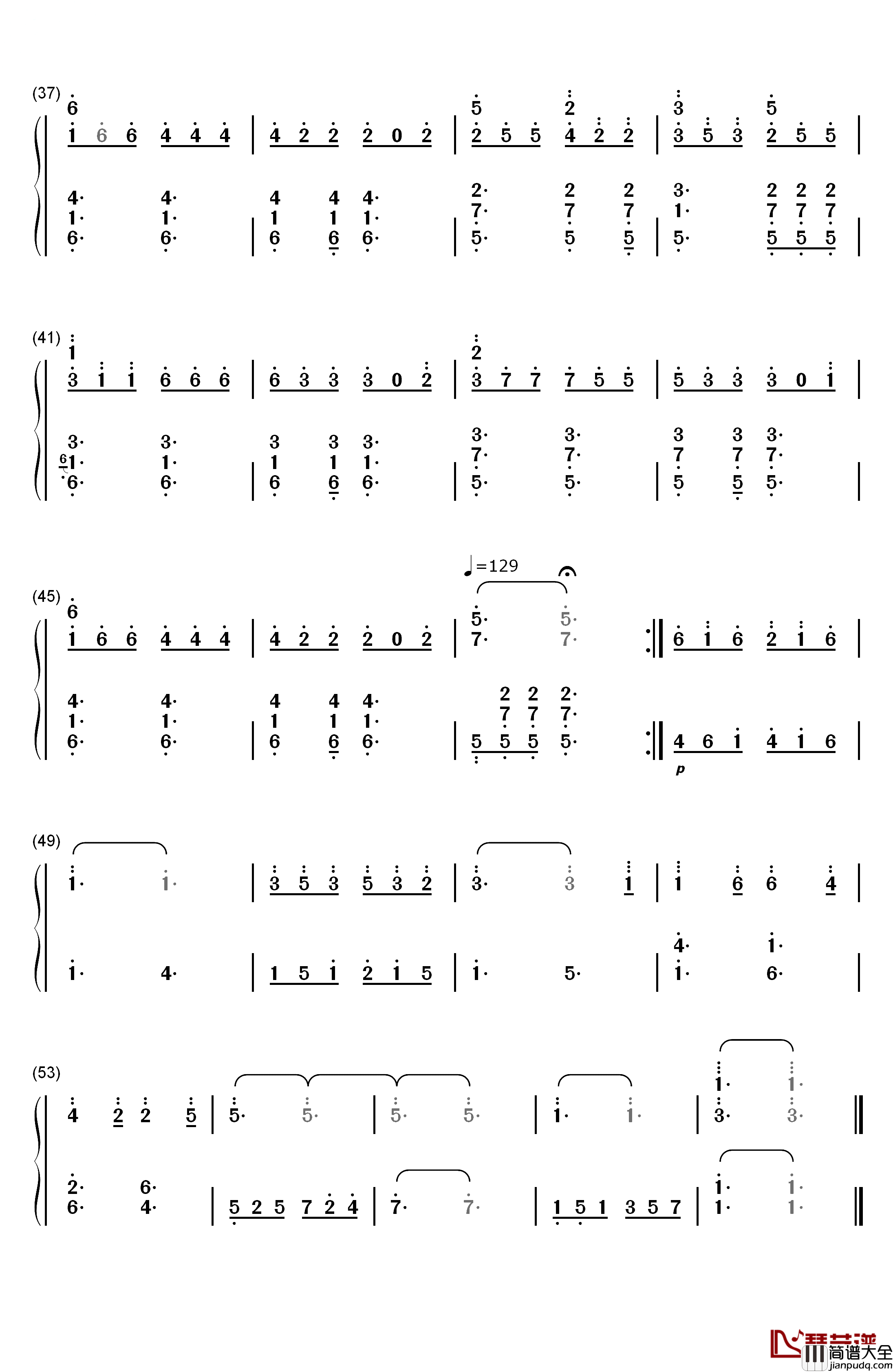 难念的经钢琴简谱_数字双手_周华健