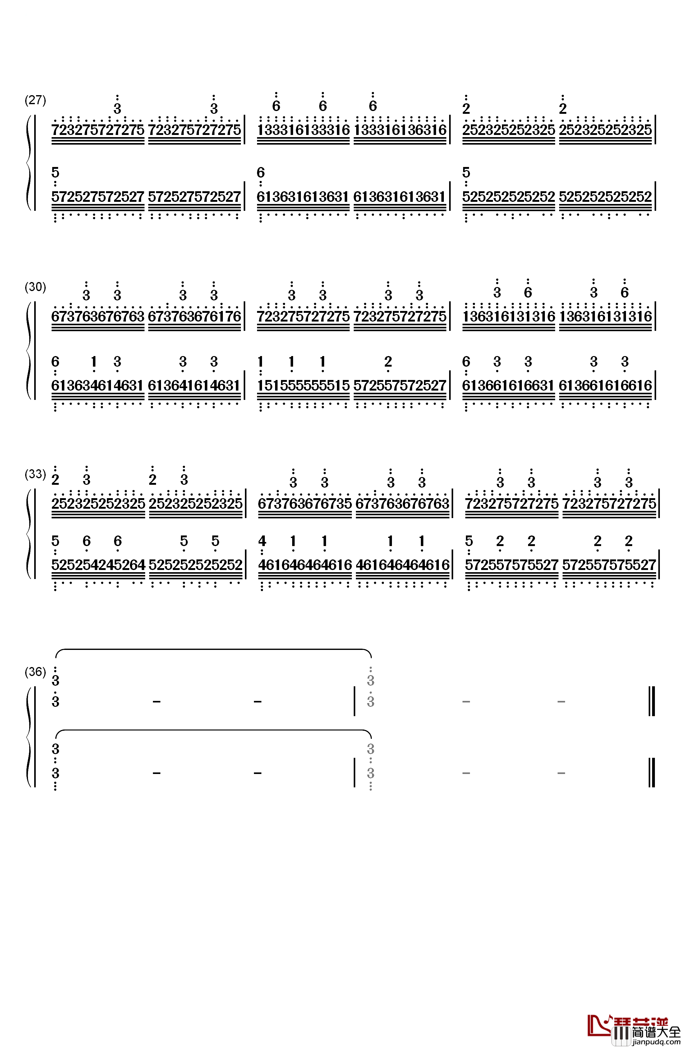 Cornfield_Chase钢琴简谱_数字双手_Hans_Zimmer