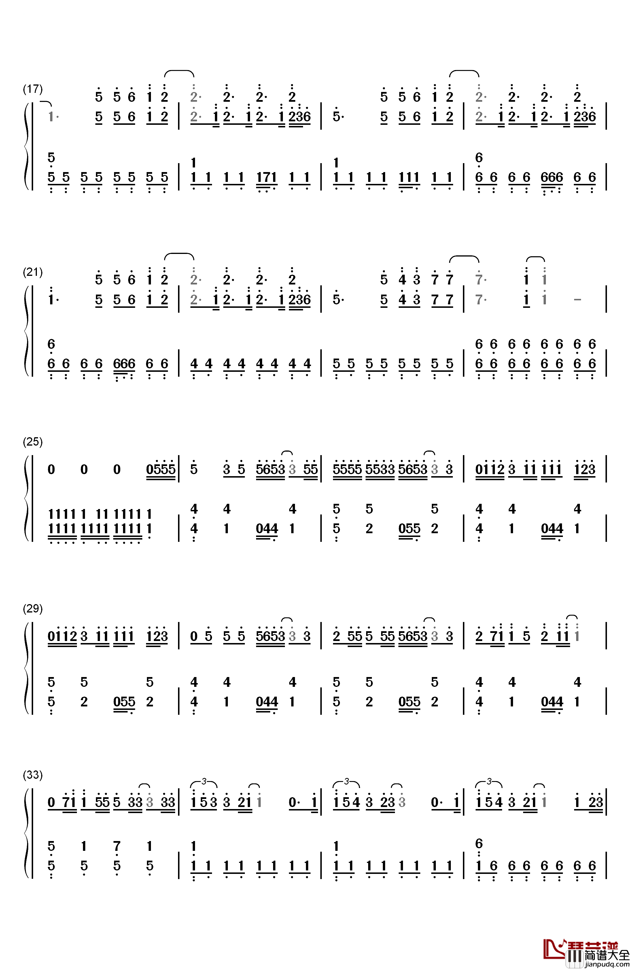 I钢琴简谱_数字双手_金泰妍