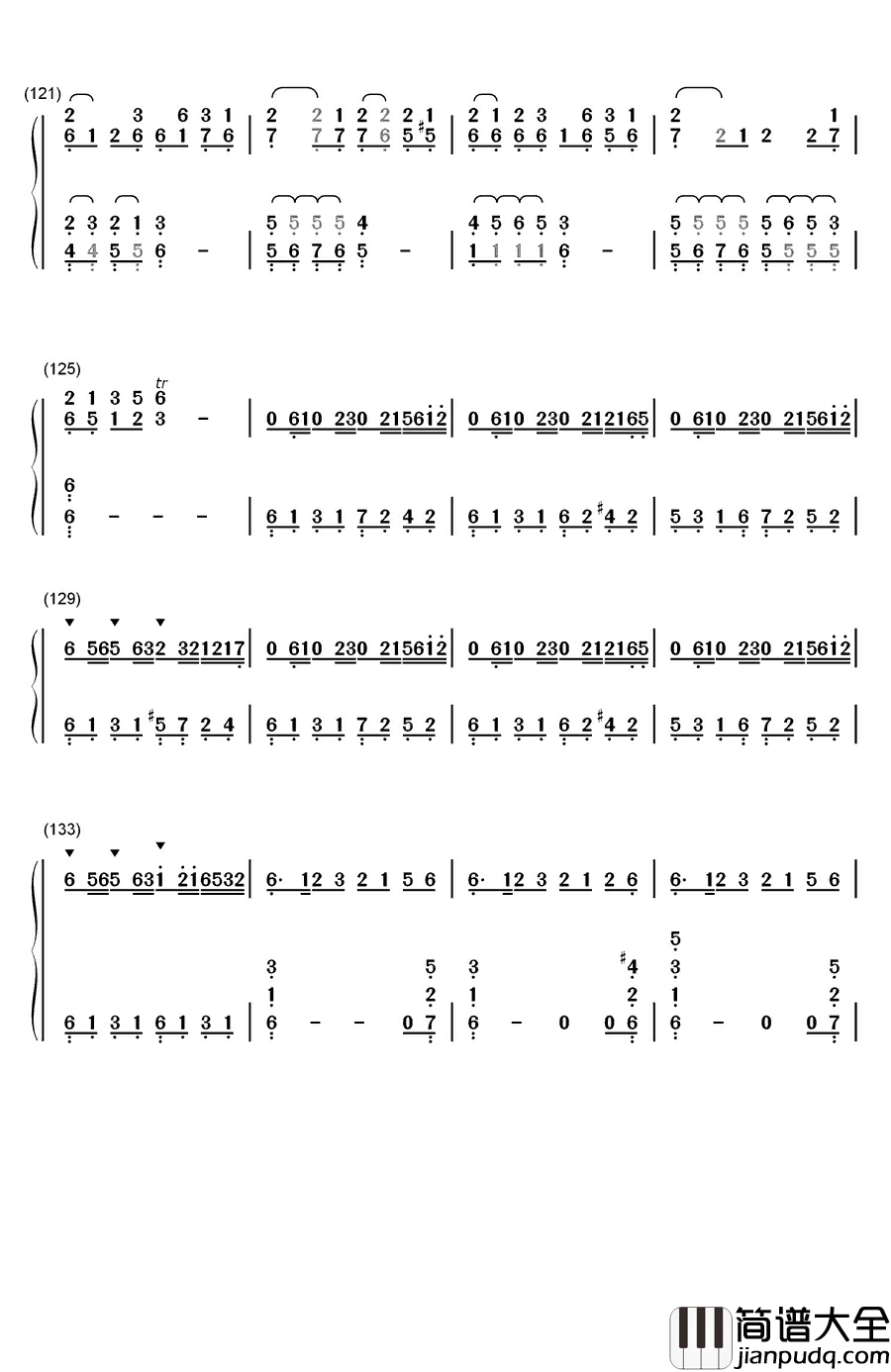 权御天下钢琴简谱_数字双手_洛天依