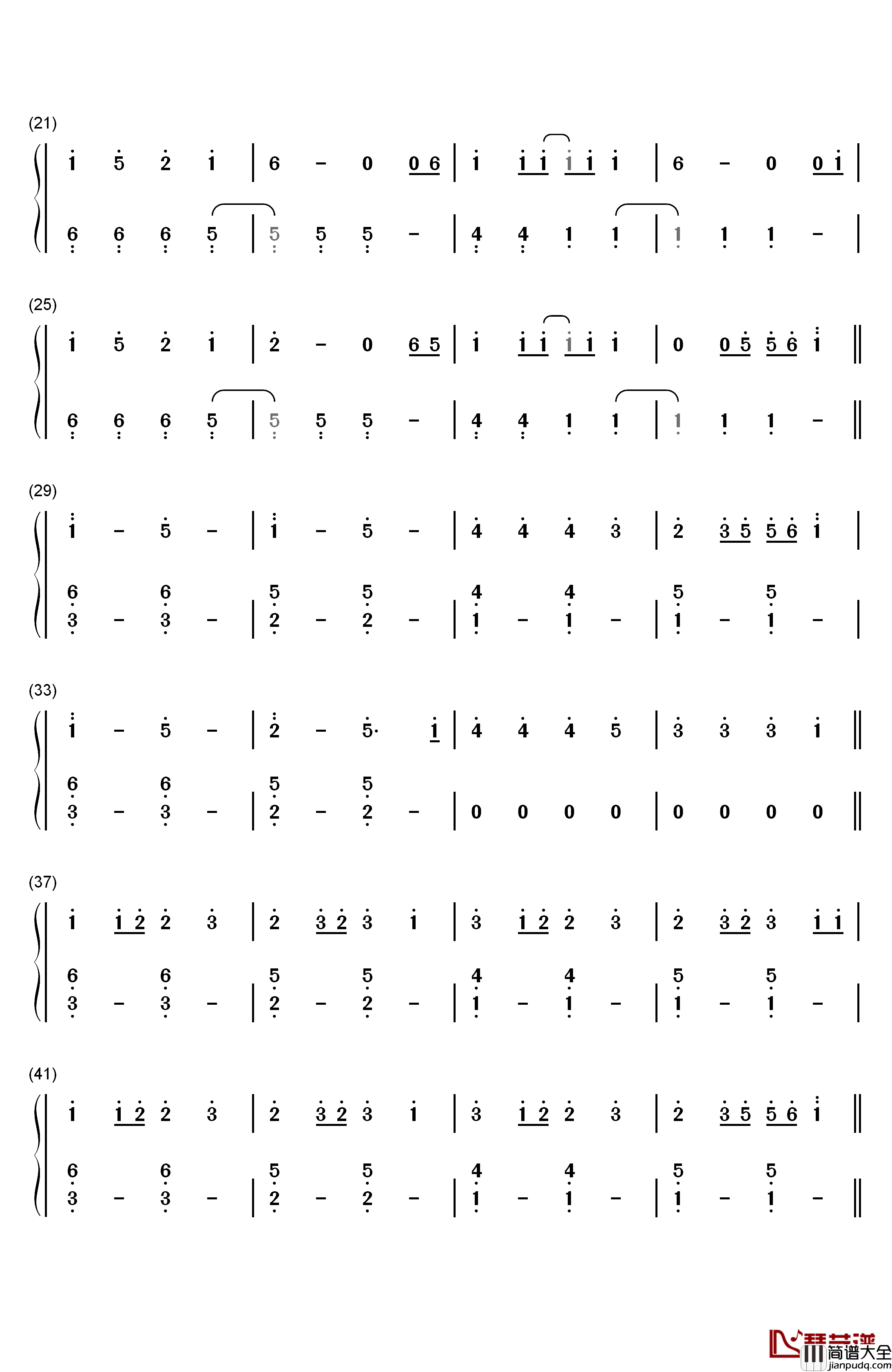 Call_on_Me钢琴简谱_数字双手_Starley