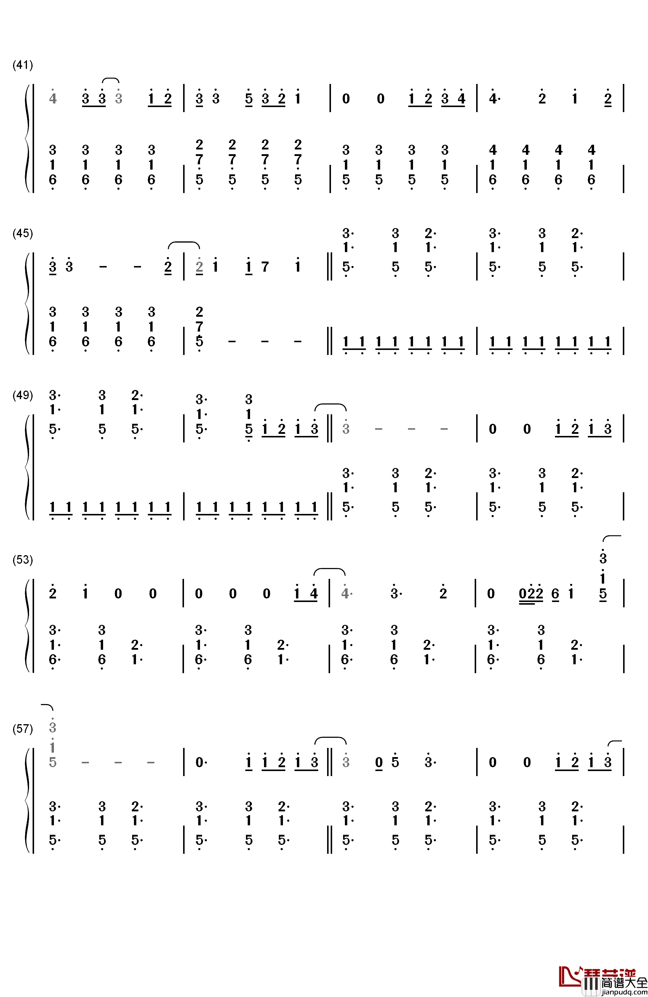 18钢琴简谱_数字双手_One_Direction