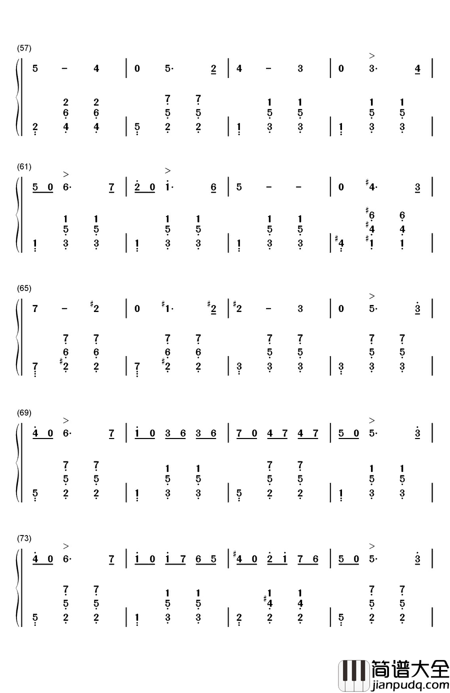 降E大调圆舞曲钢琴简谱_数字双手_柴可夫斯基