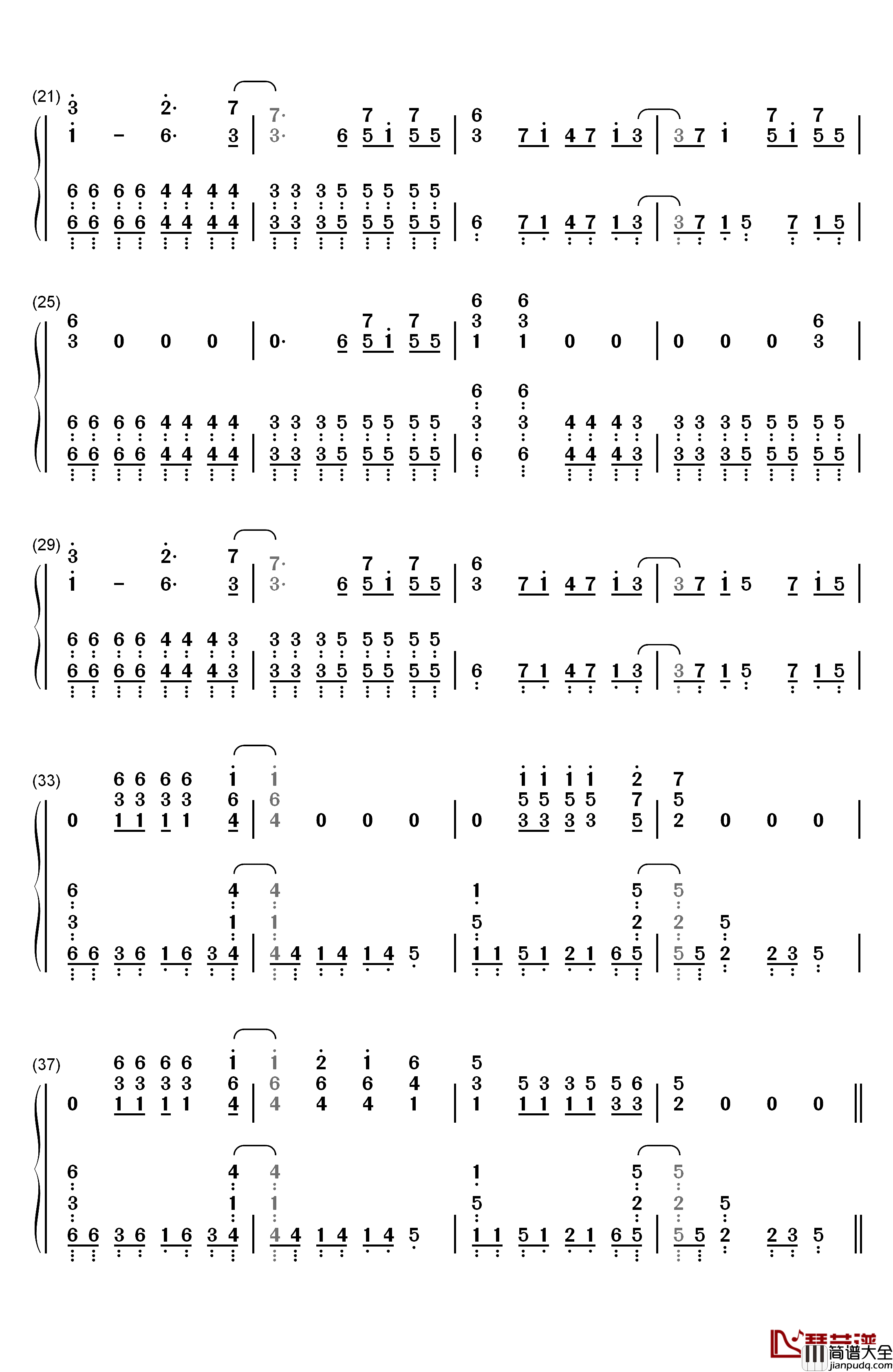 Square_Hammer钢琴简谱_数字双手_Ghost