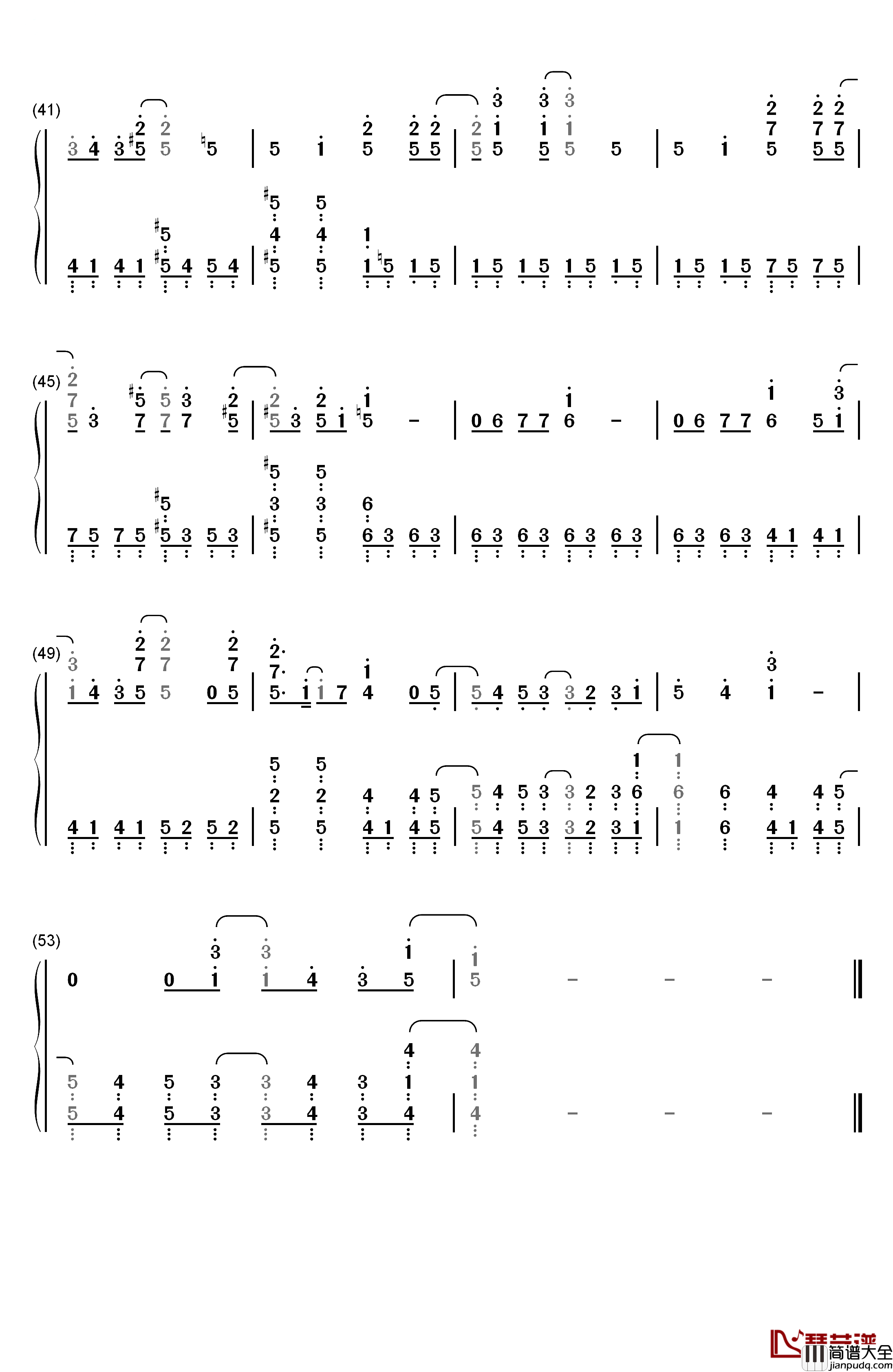 ステラブリーズ钢琴简谱_数字双手_春奈露娜