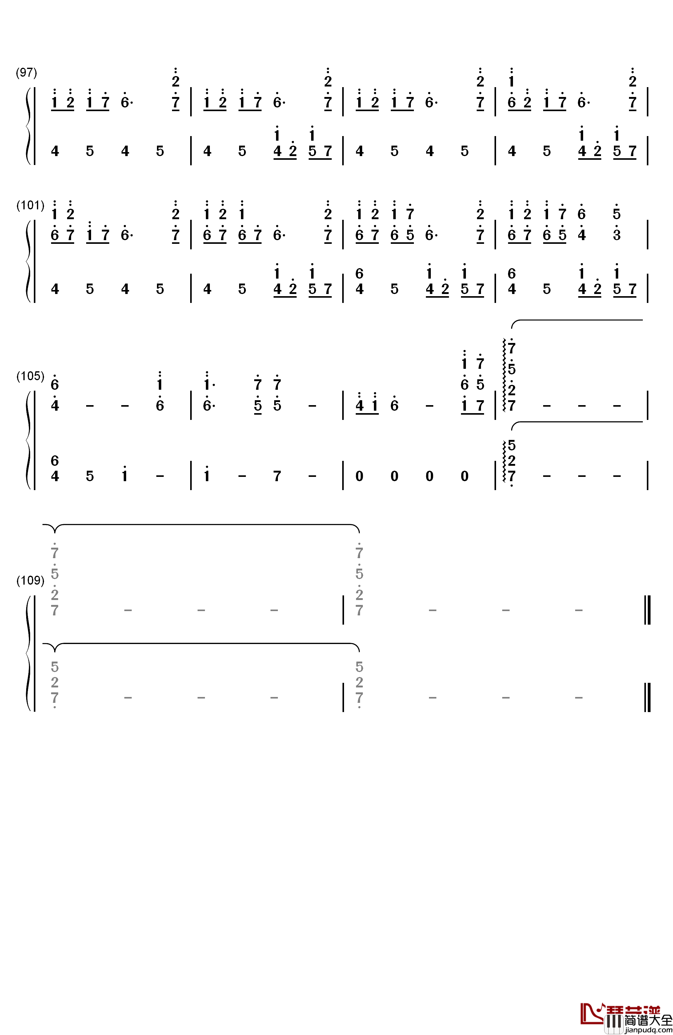 Fairytale钢琴简谱_数字双手_Kalafina