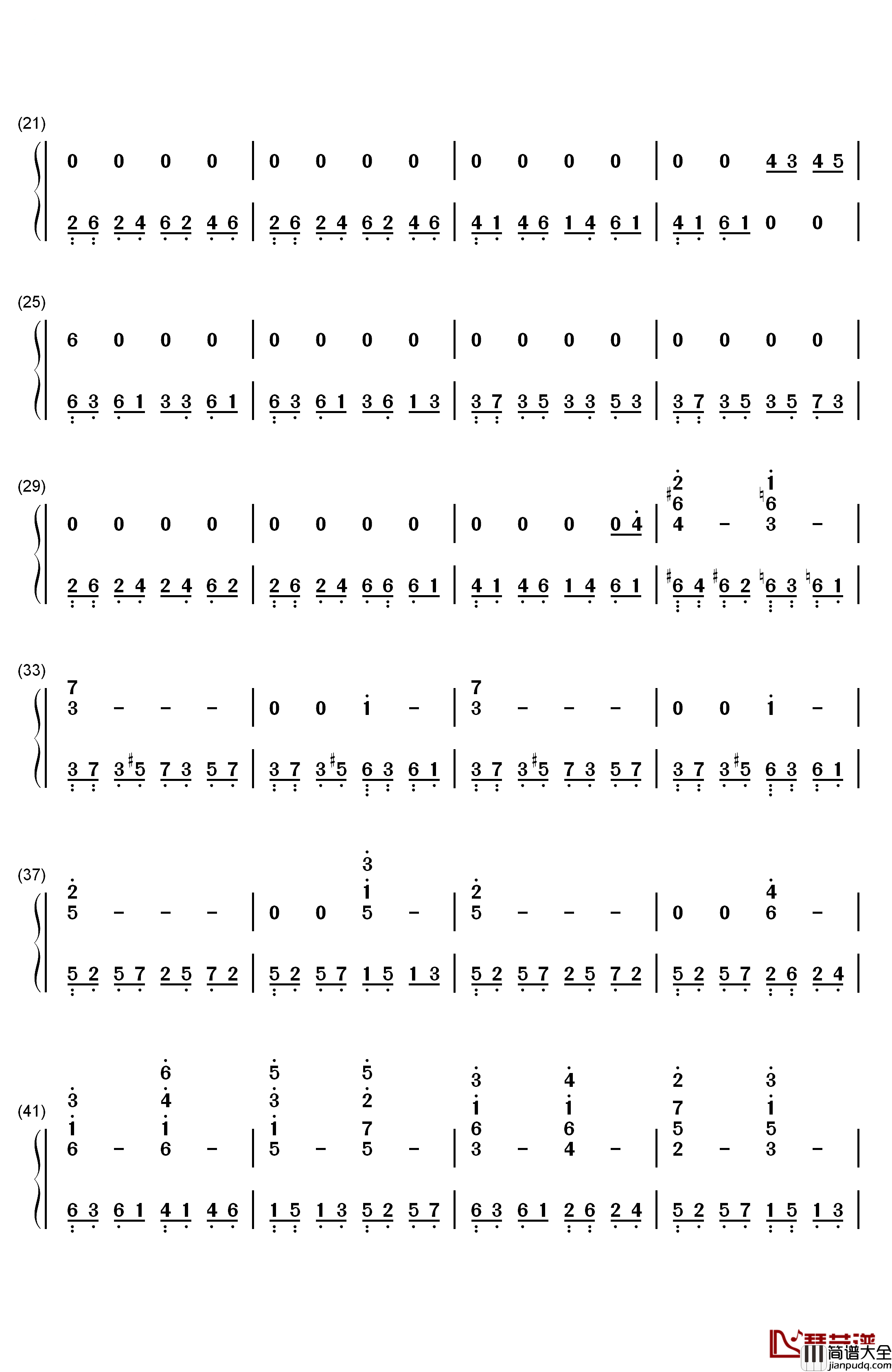 Star_Sky钢琴简谱_数字双手_Two_Steps_from_Hell