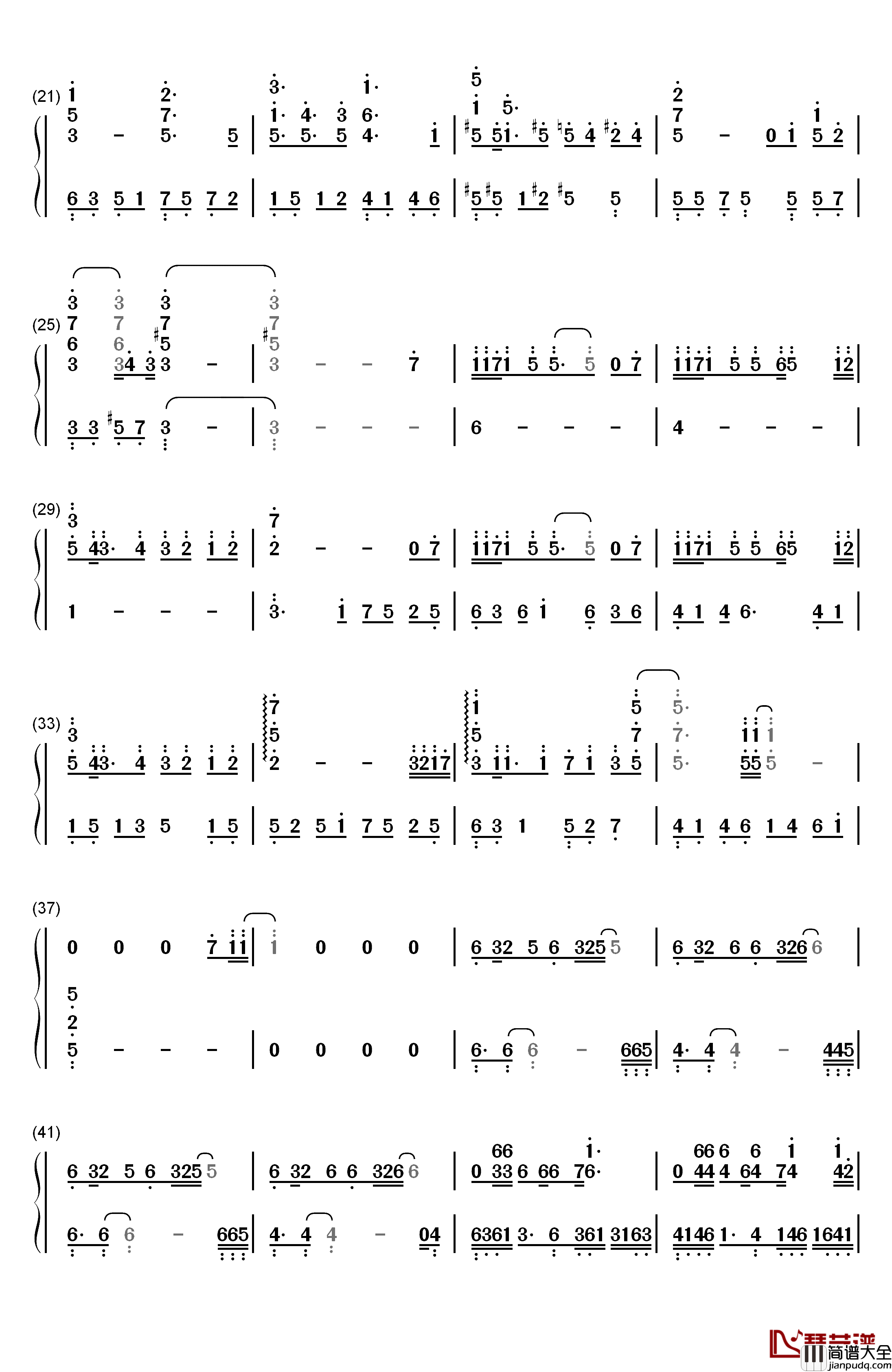 Weight_of_the_World钢琴简谱_数字双手_MONACA