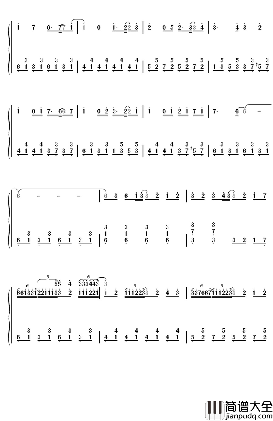 星屑ユートピア钢琴简谱_数字双手_巡音ルカ