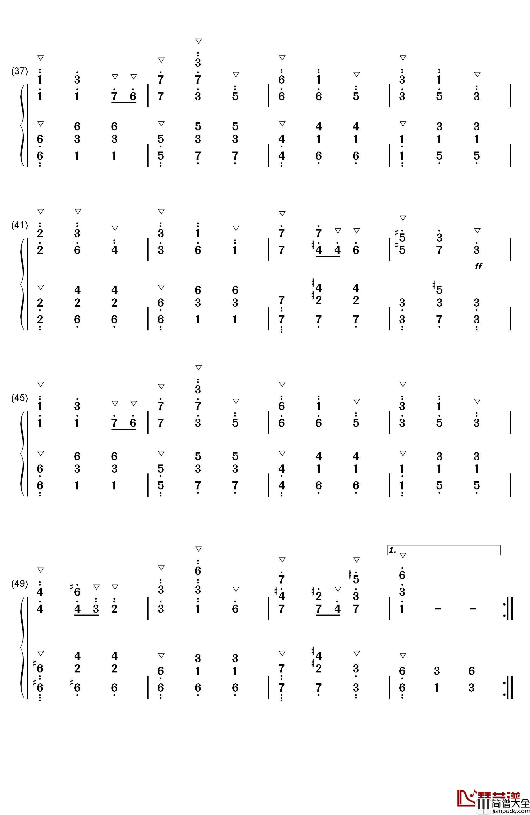 霞光钢琴简谱_数字双手_曲锦楠